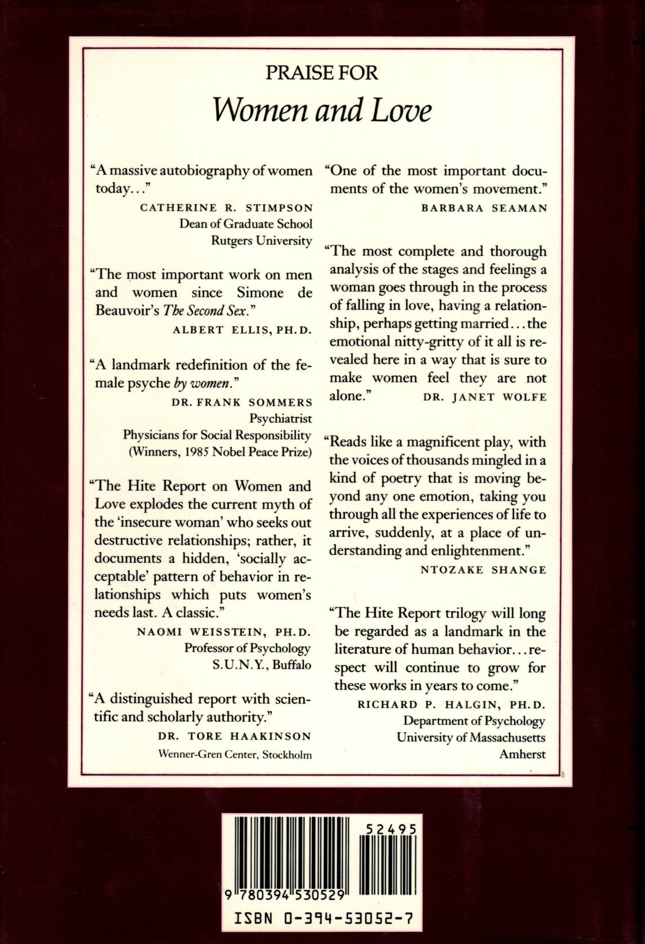 Women and Love, A Cultural Revolution in Progress