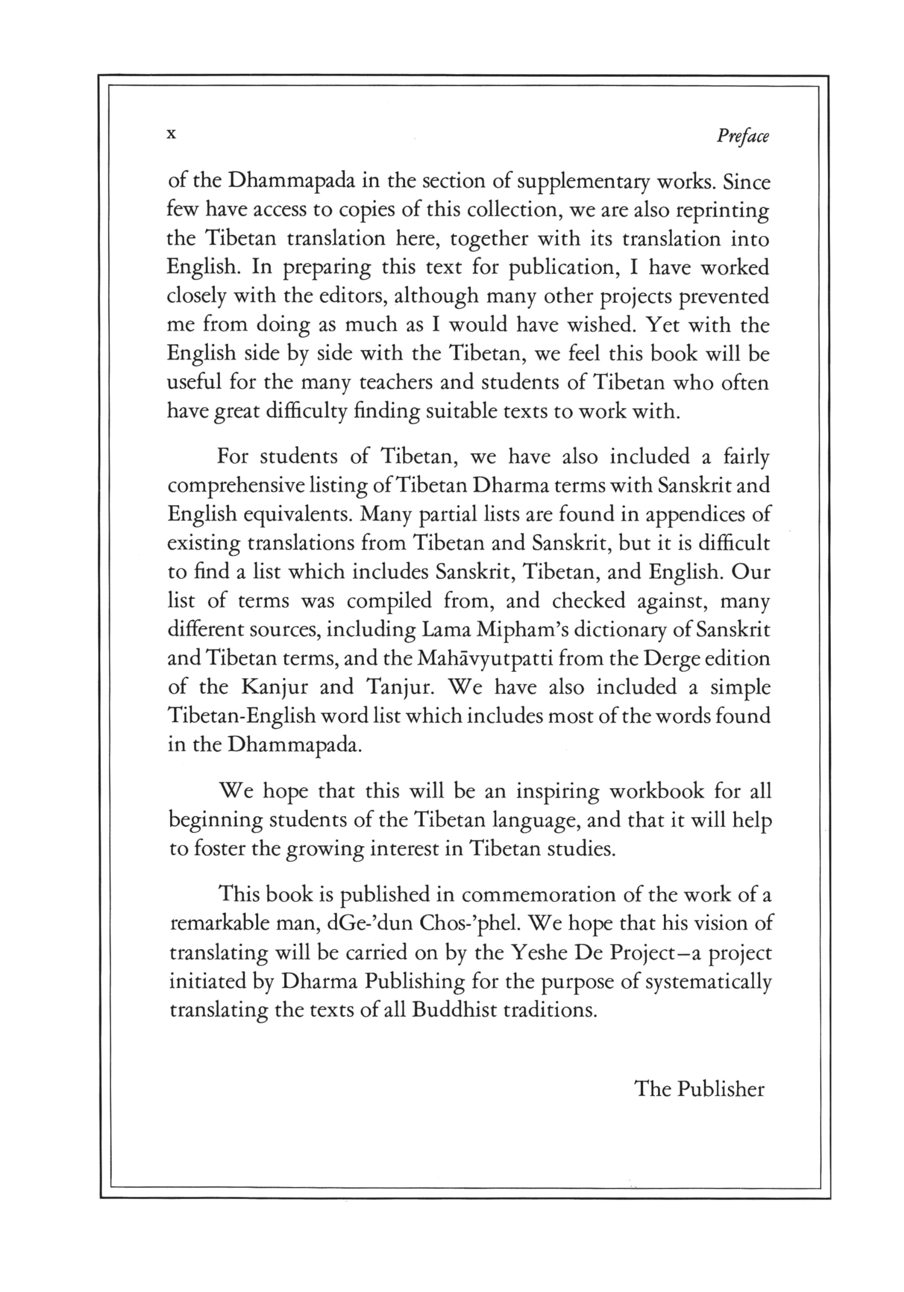 Dhammapada (Tibetan Translation Series) (English, Tibetan and Pali Edition)