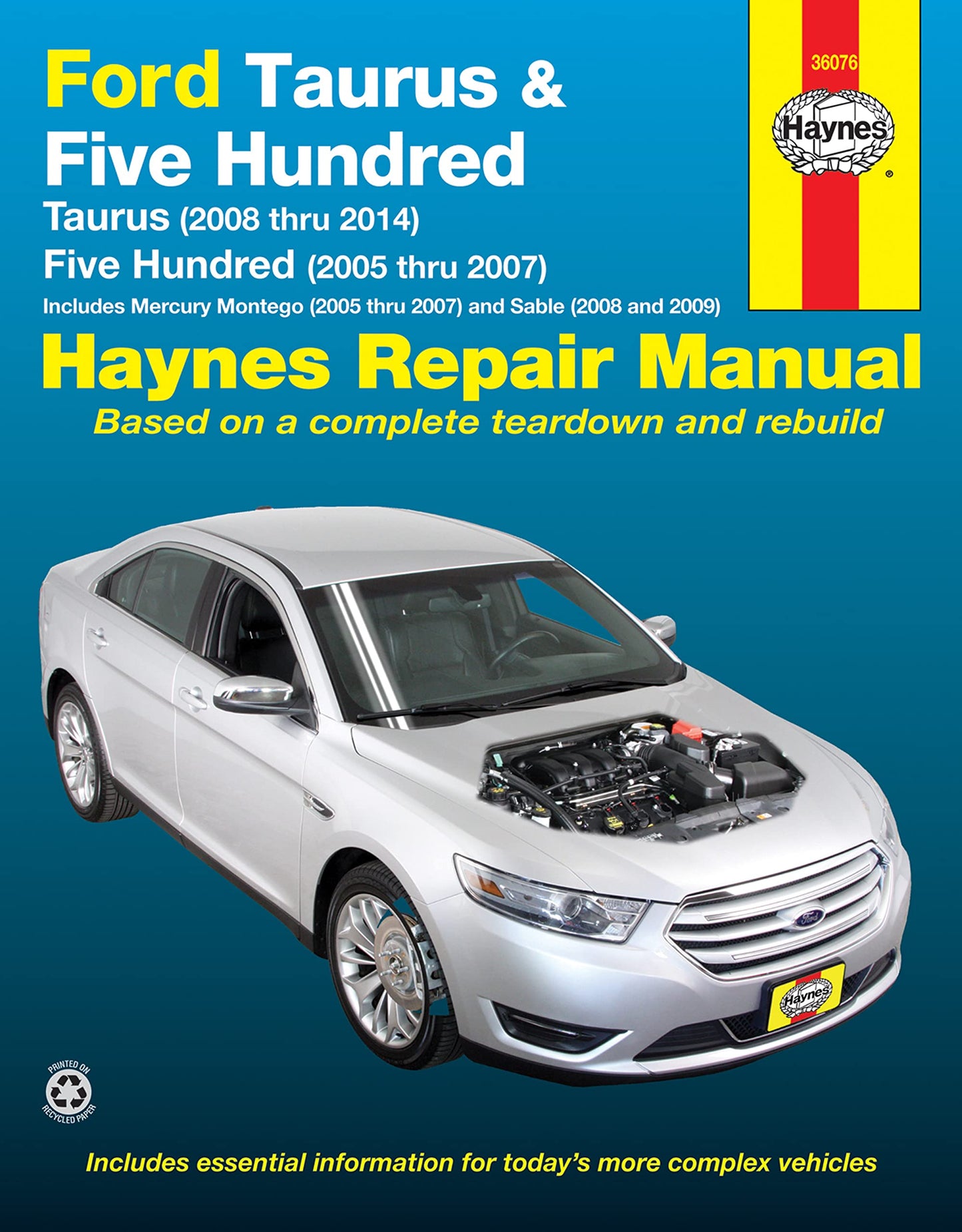 Ford Taurus (08-14) & Five Hundred (05-07) & Mercury Montego (05-07) & Sable (08-09) Haynes Repair Manual (Does not include 3.5L twin turbo or police models.) Editors of Haynes Manuals