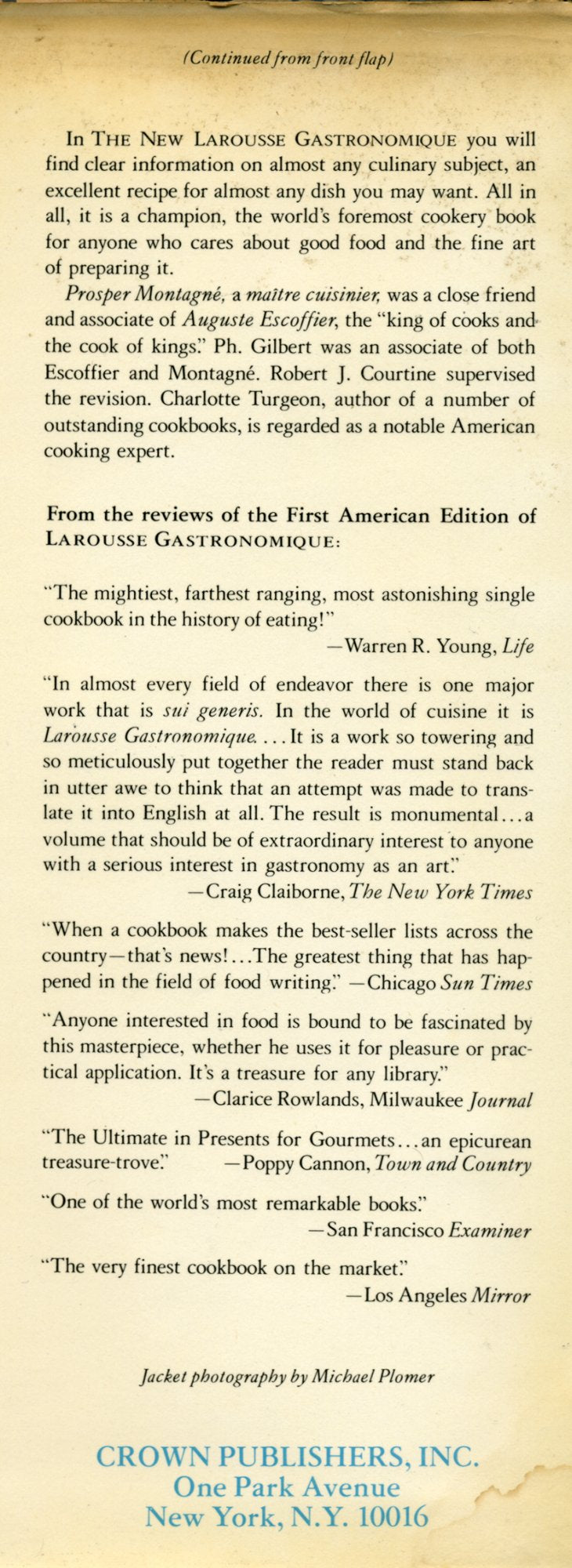 The New Larousse Gastronomique: The Encyclopedia of Food, Wine & Cookery