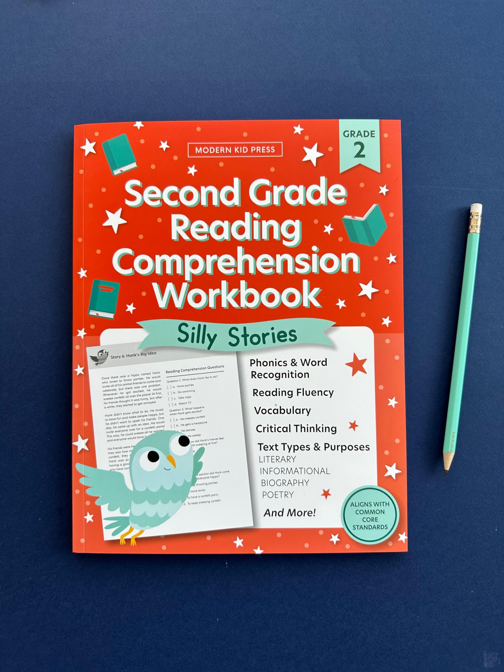 The 2nd Grade Reading Comprehension Workbook for Kids: Silly and Engaging Stories, Biographies, Poetry and Informational Text to Improve Reading Comprehension and Phonics (2nd Grade Workbook)