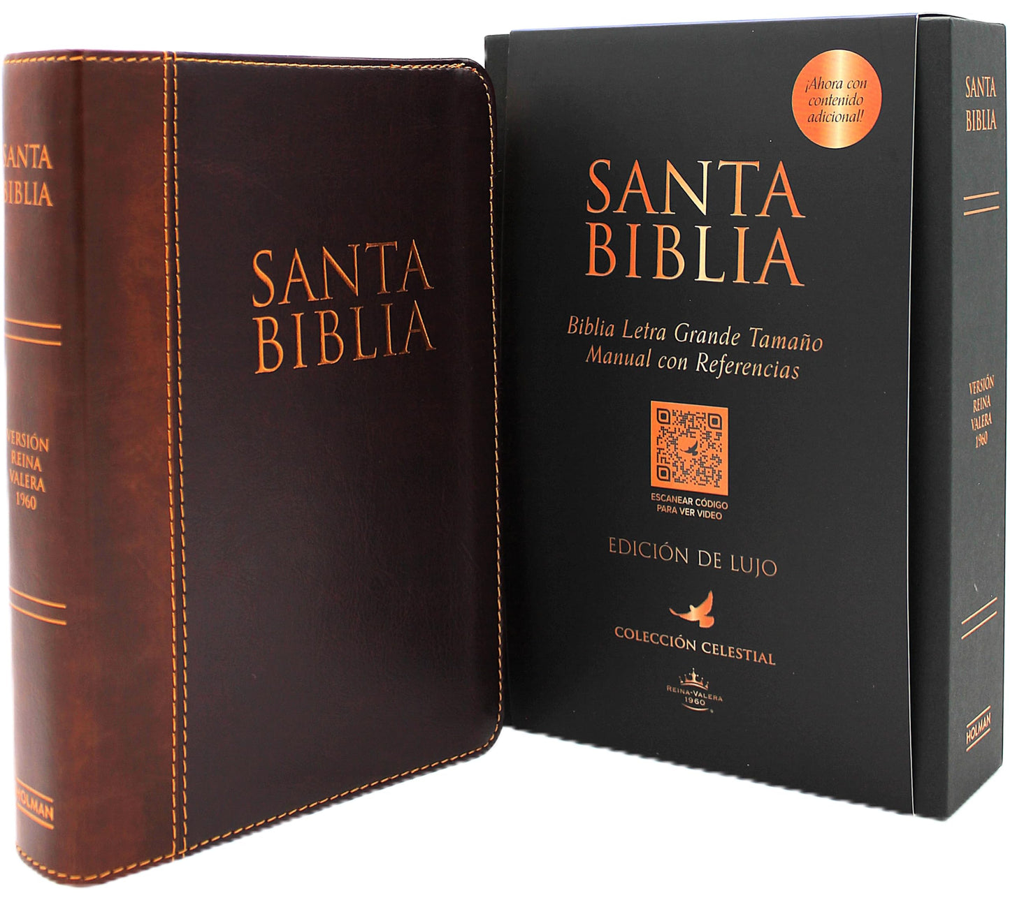 Santa Biblia Reina Valera 1960 Edicion de Lujo Letra Grande tamano manual con fotos e ilustraciones indice caoba / cafe claro (Spanish Edition)