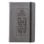 Be Strong Mini Hardcover Pocket Size LuxLeather Notebook with Elastic Closure in Gray - Joshua 1:9, 3.7" wide x 5.7" high