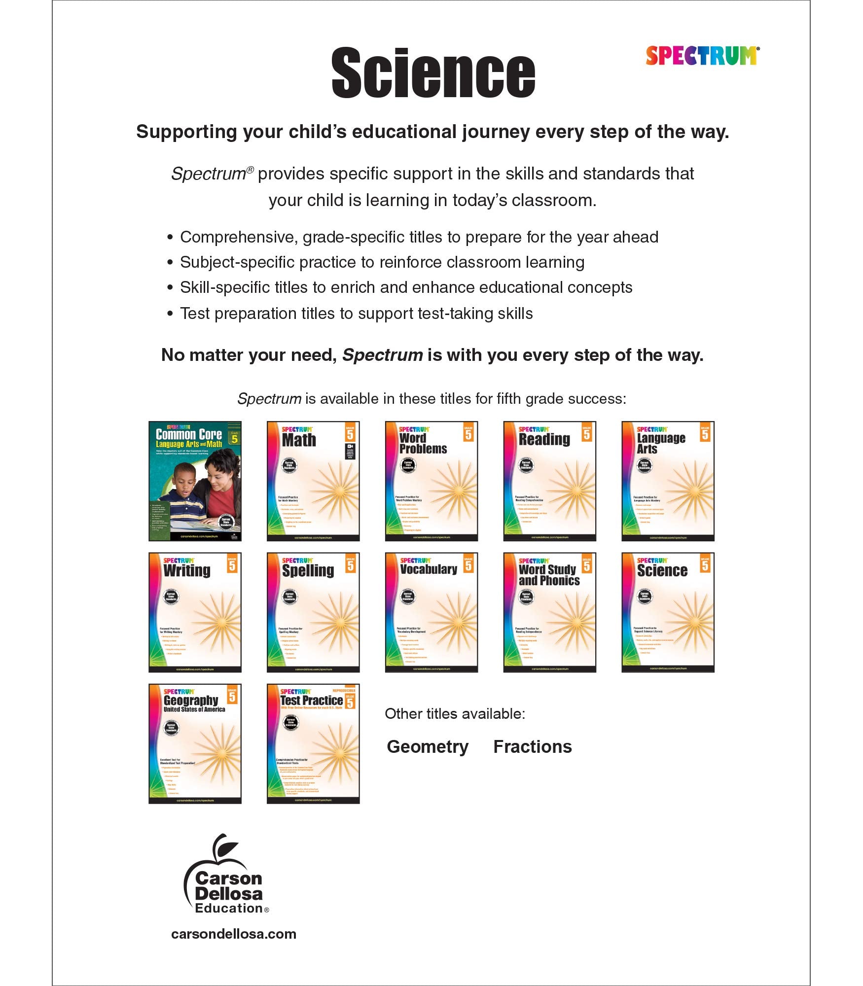 Spectrum Grade 5 Science Workbook, Natural, Earth, Life Sciences, and More With Scientific Research Activities and Safety Tips, Classroom or Homeschool Curriculum (Volume 57)