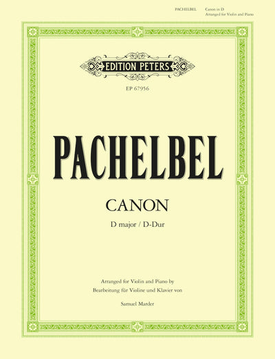 Canon in D (Arranged for Violin and Piano) (Edition Peters)