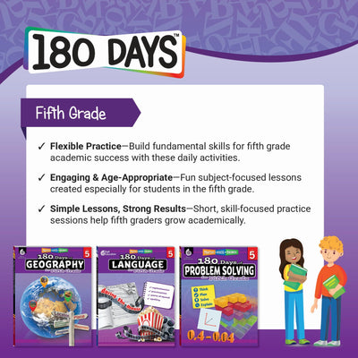 Shell Education 180 Days of Math for Fifth Grade