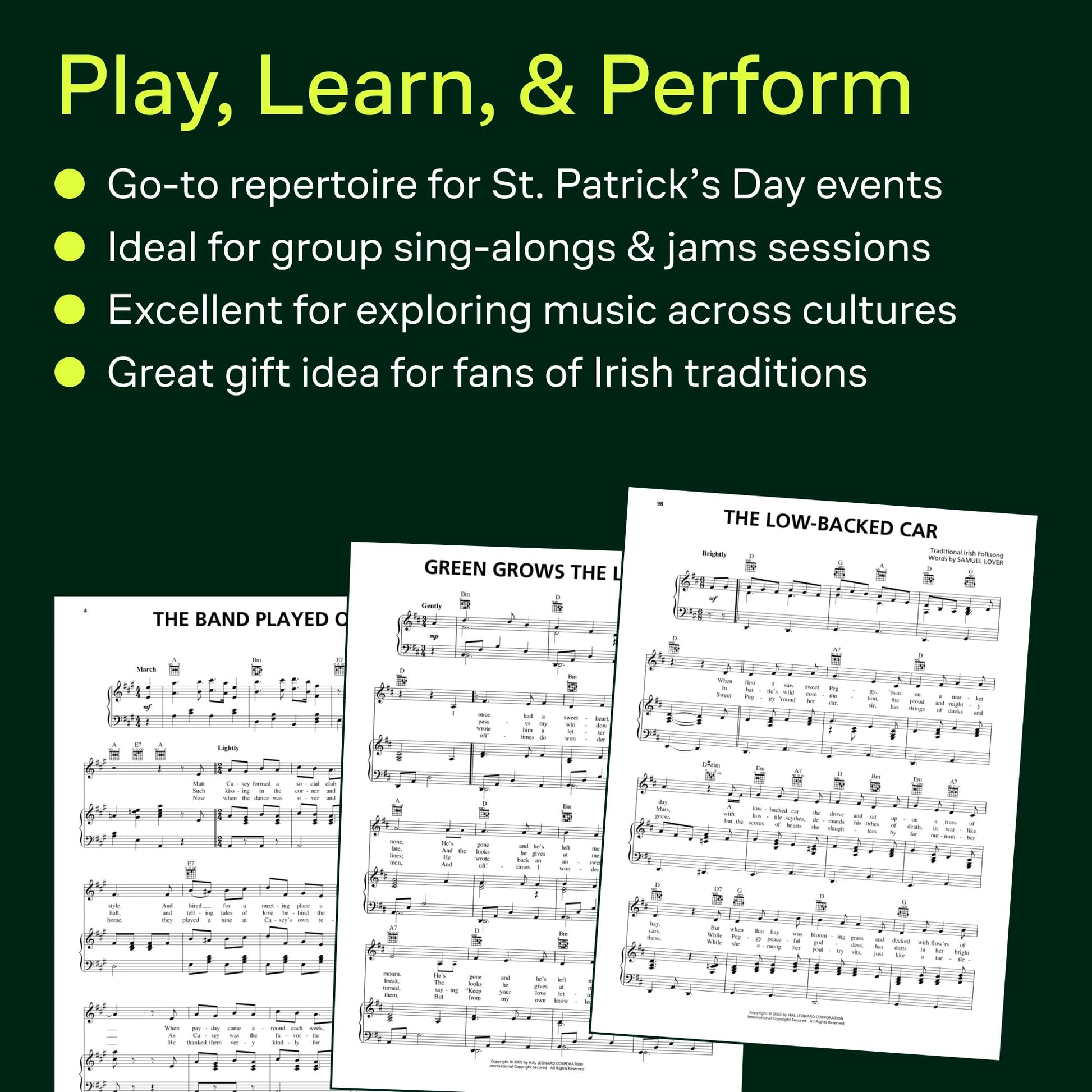 The Big Book of Irish Songs - Piano, Vocal, Guitar Sheet Music Songbook  76 Beloved Irish Tunes Including Danny Boy, Molly Malone, Wild Rover and More  Hal Leonard Music Book for All Levels
