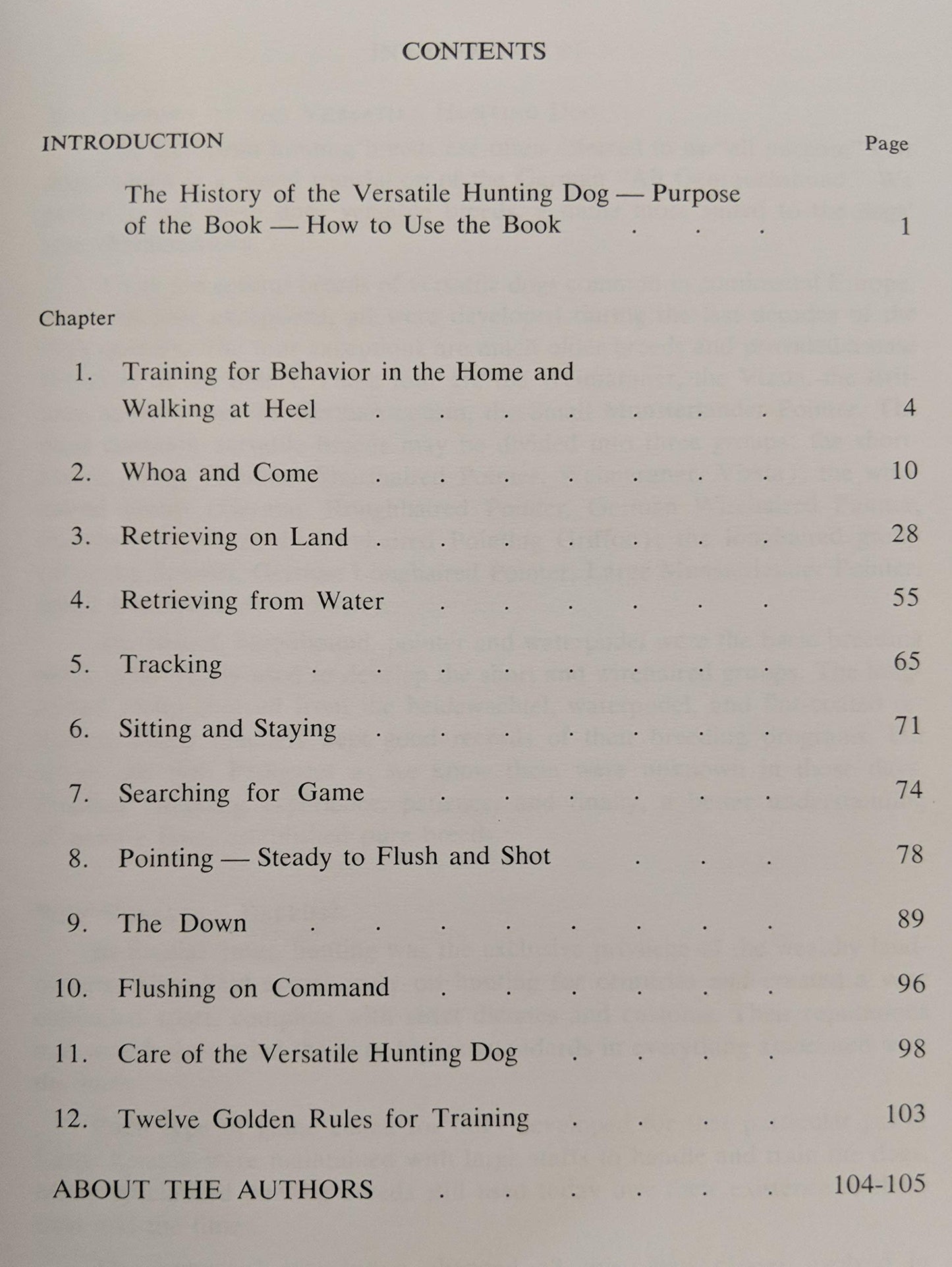 The training and care of the versatile hunting dog