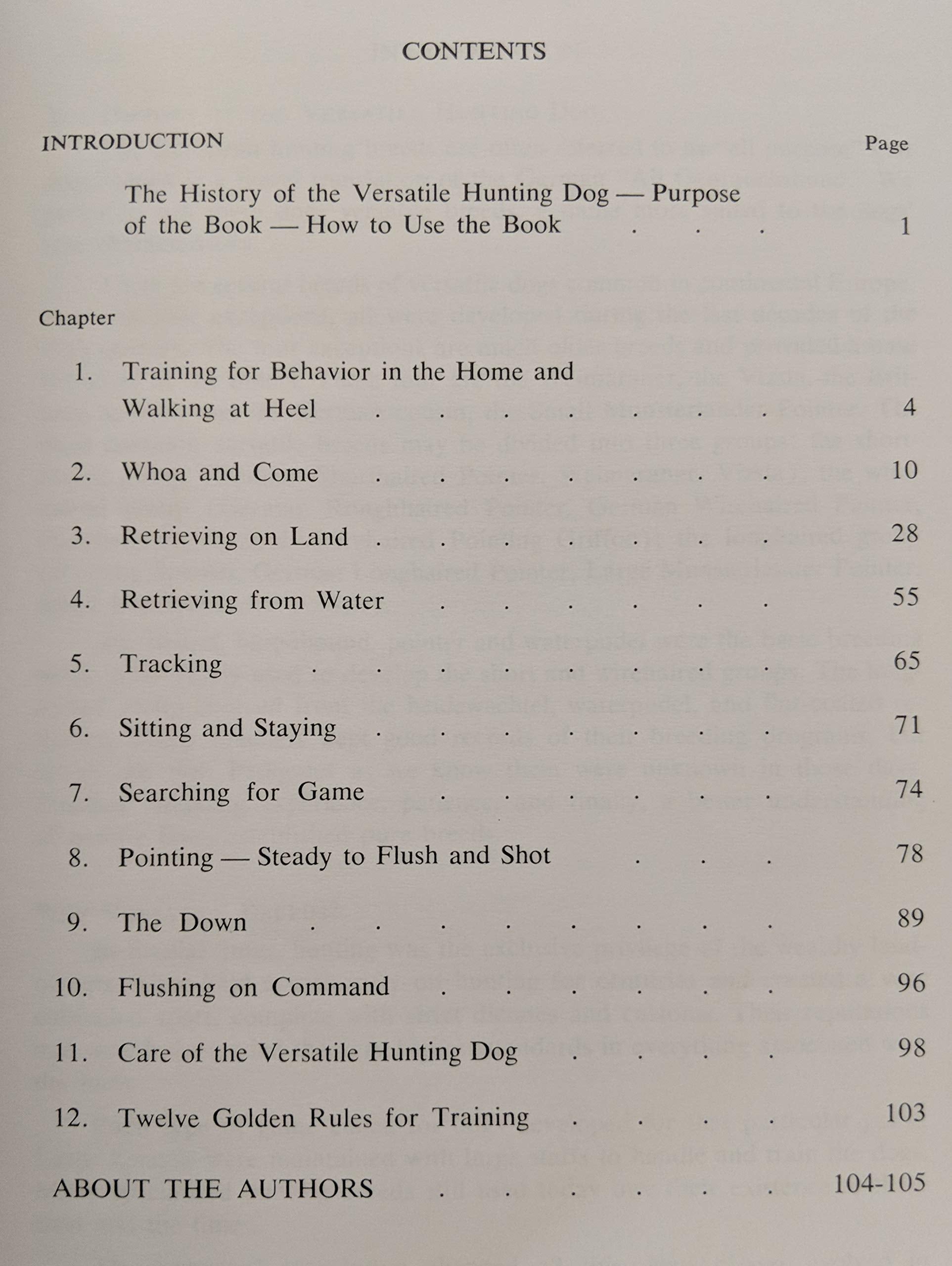 The training and care of the versatile hunting dog