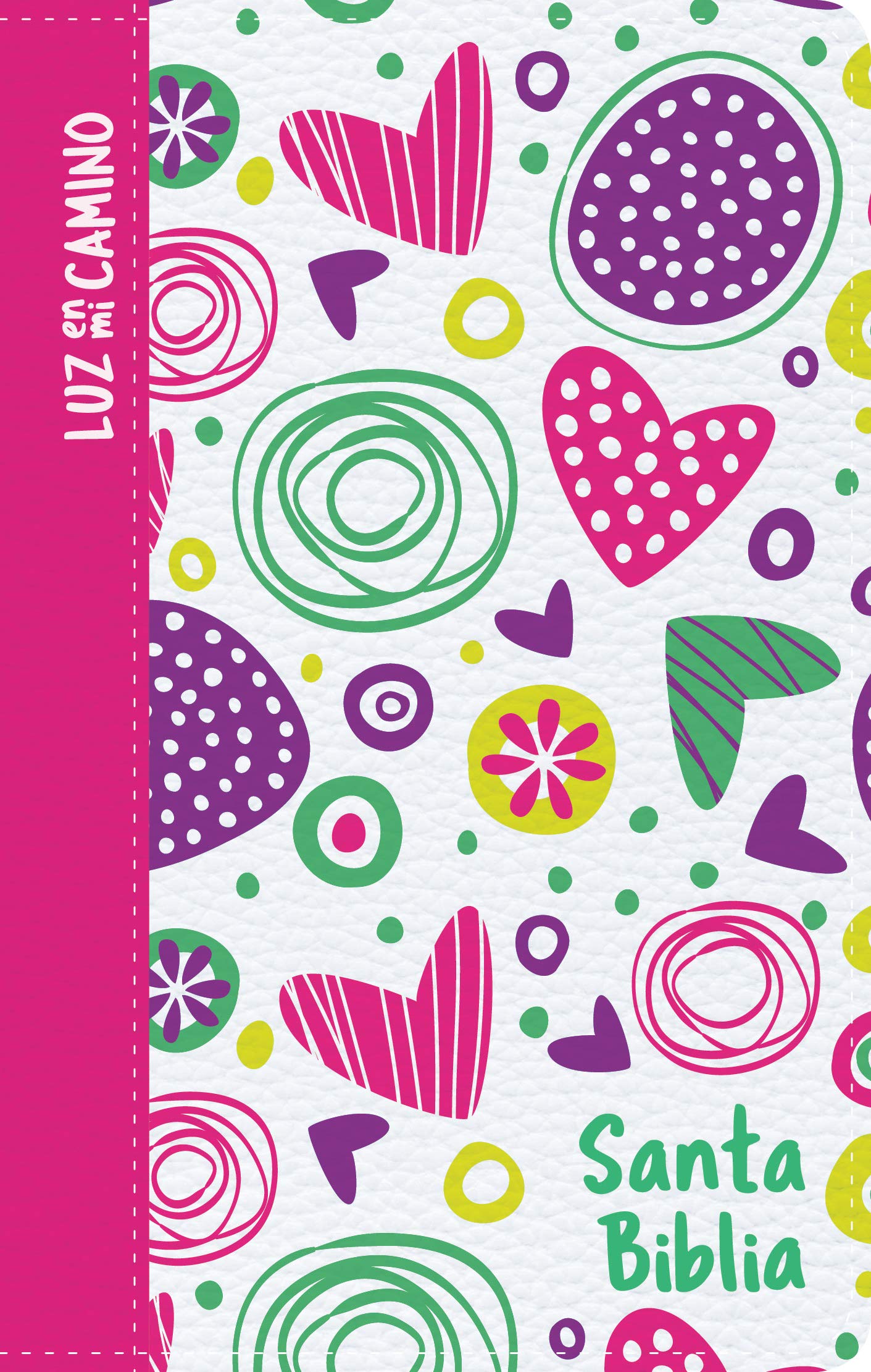 NVI Biblia Luz en mi camino corazones, multicolor smil piel (Spanish Edition)