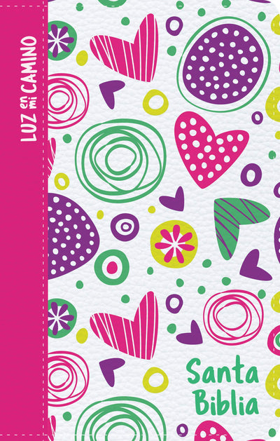 NVI Biblia Luz en mi camino corazones, multicolor smil piel (Spanish Edition)