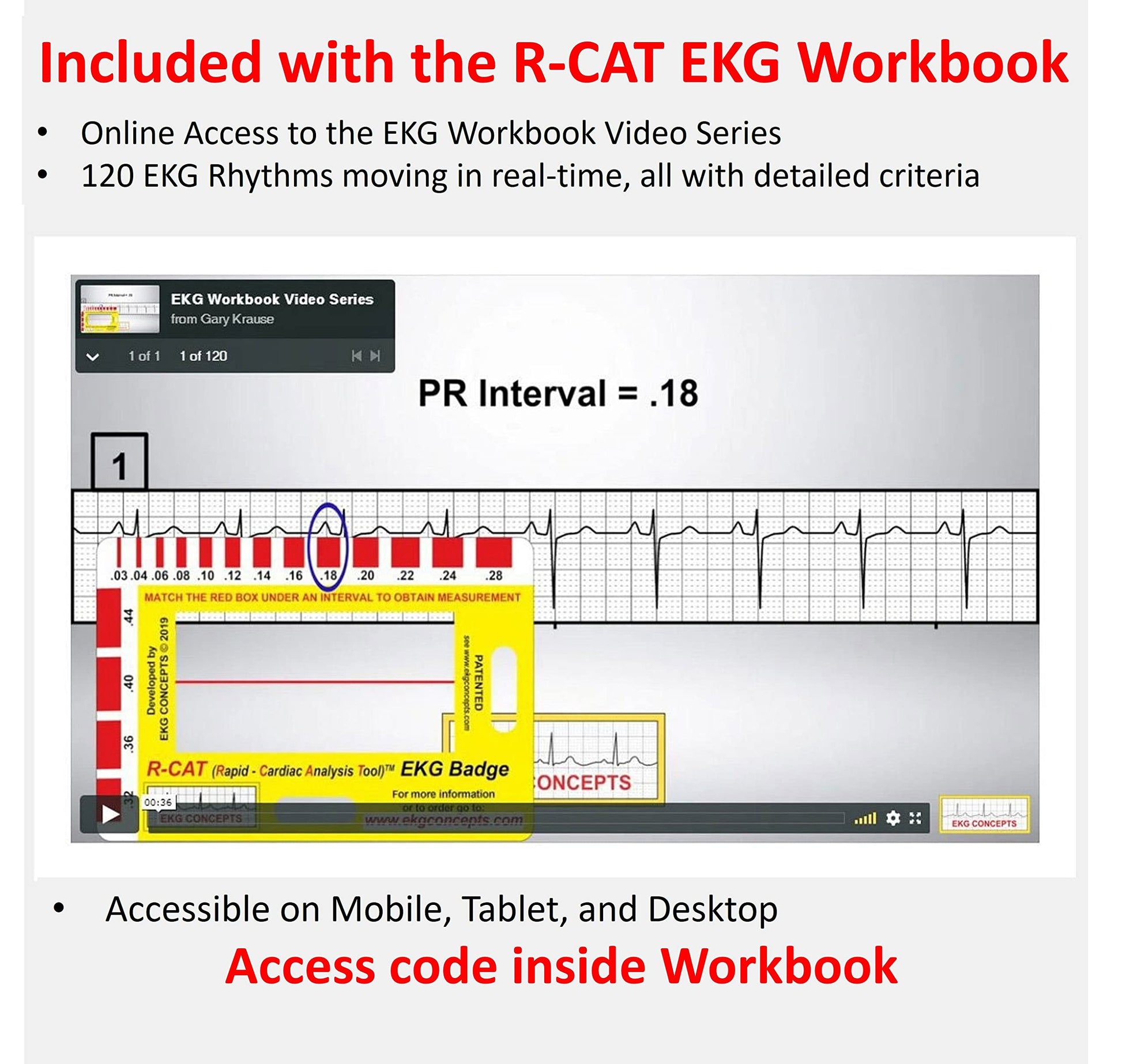 R-CAT EKG Workbook Series 1 - Includes R-CAT EKG Badge