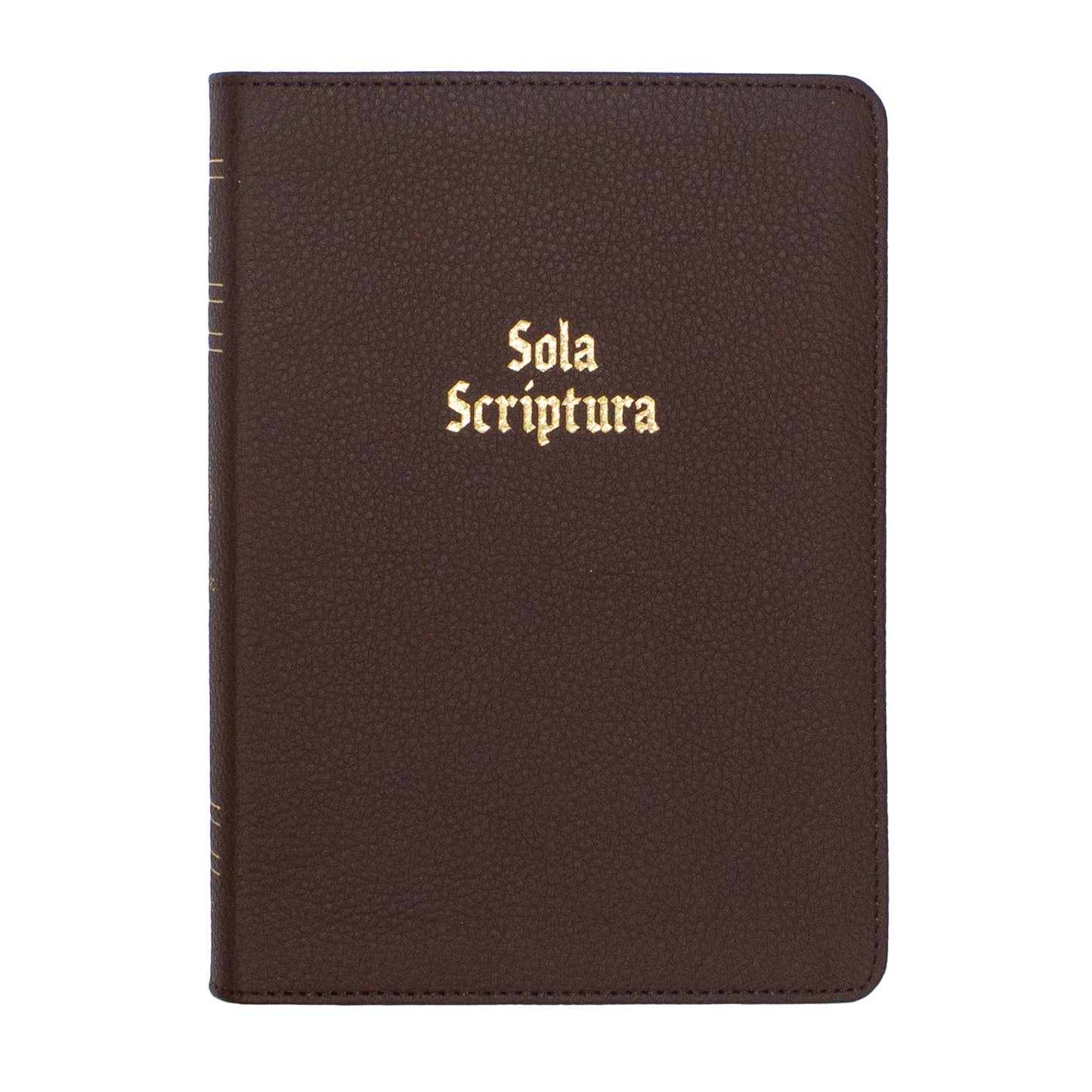 LSB Holy Bible, Portable Size, Brown Premium Genuine Leather (Cowhide) w/ Gold Foil Stamped Sola Scriptura: Legacy Standard Bible in a 2-Column Paragraph, Red Letters with 2 Ribbons & Gold Page Edges