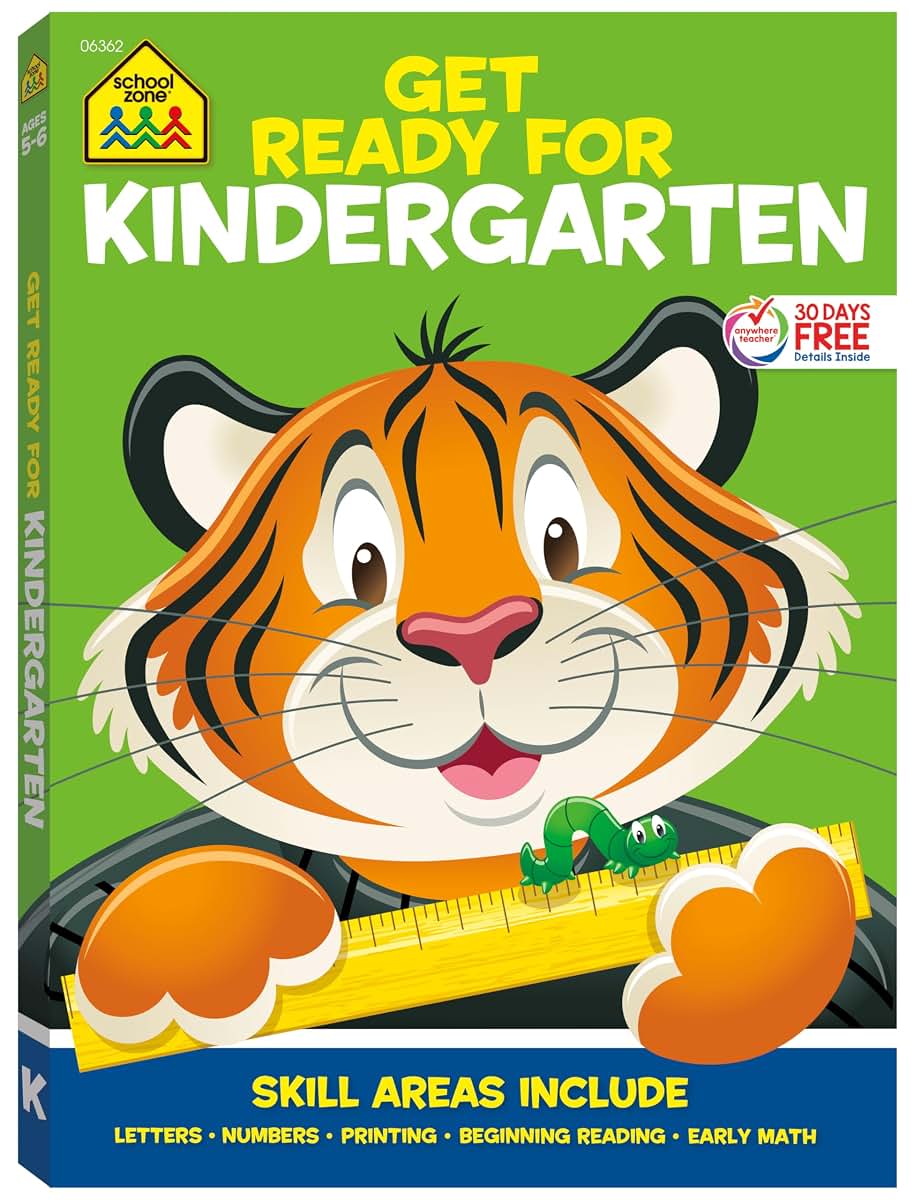 School Zone Get Ready for Kindergarten Workbook: 256 Pages, Early Learning Activities, ABCs, Letters, Numbers & Early Math, Ages 5-6