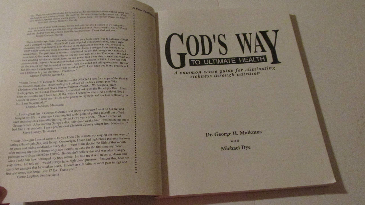 God's Way to Ultimate Health: A Common Sense Guide