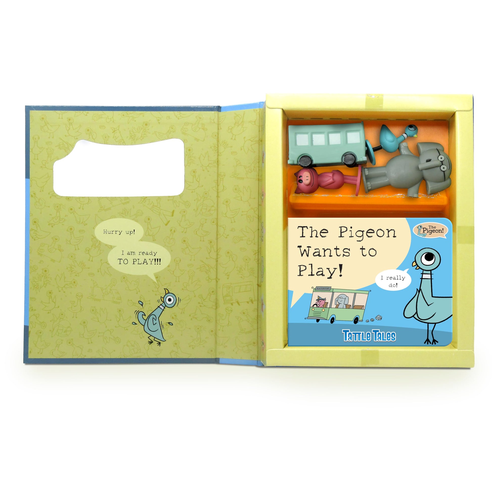 Hidden Pigeon Company Mo Willems Tattle Tales - Activity Books for kids, 12-page storybook, 4 figurines