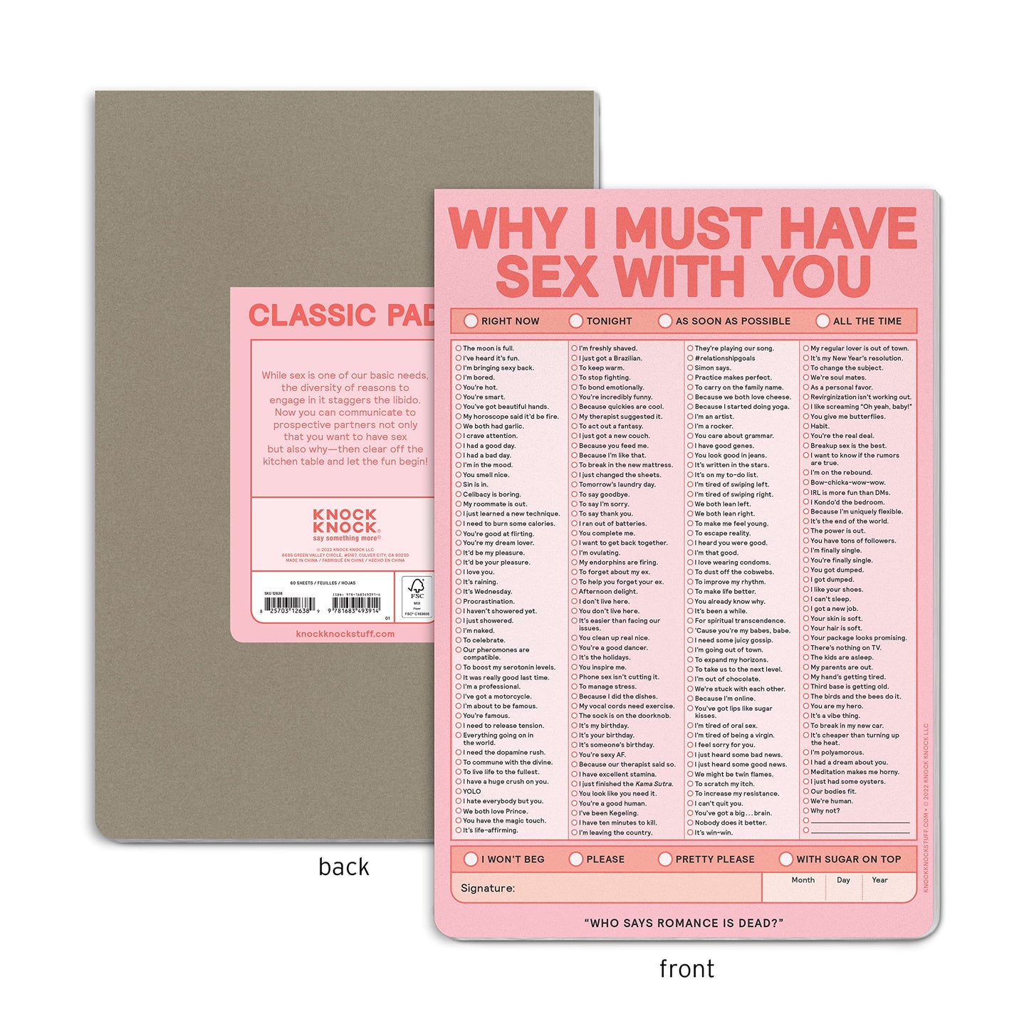 Knock Knock Why I Must Have Sex With You Checklist Pad (Second Edition) (Knock Knock Pads)