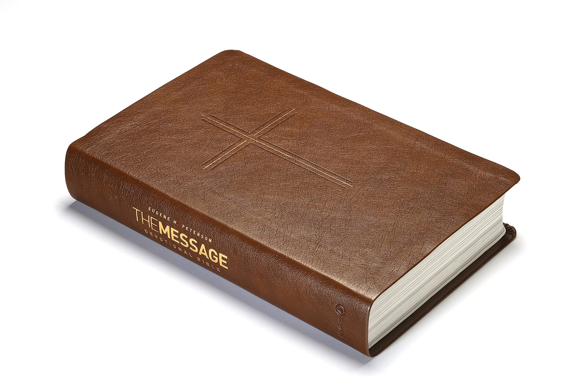 The Message Devotional Bible, Brown Cross (Leather-Look, Brown): Featuring Notes and Reflections from Eugene H. Peterson