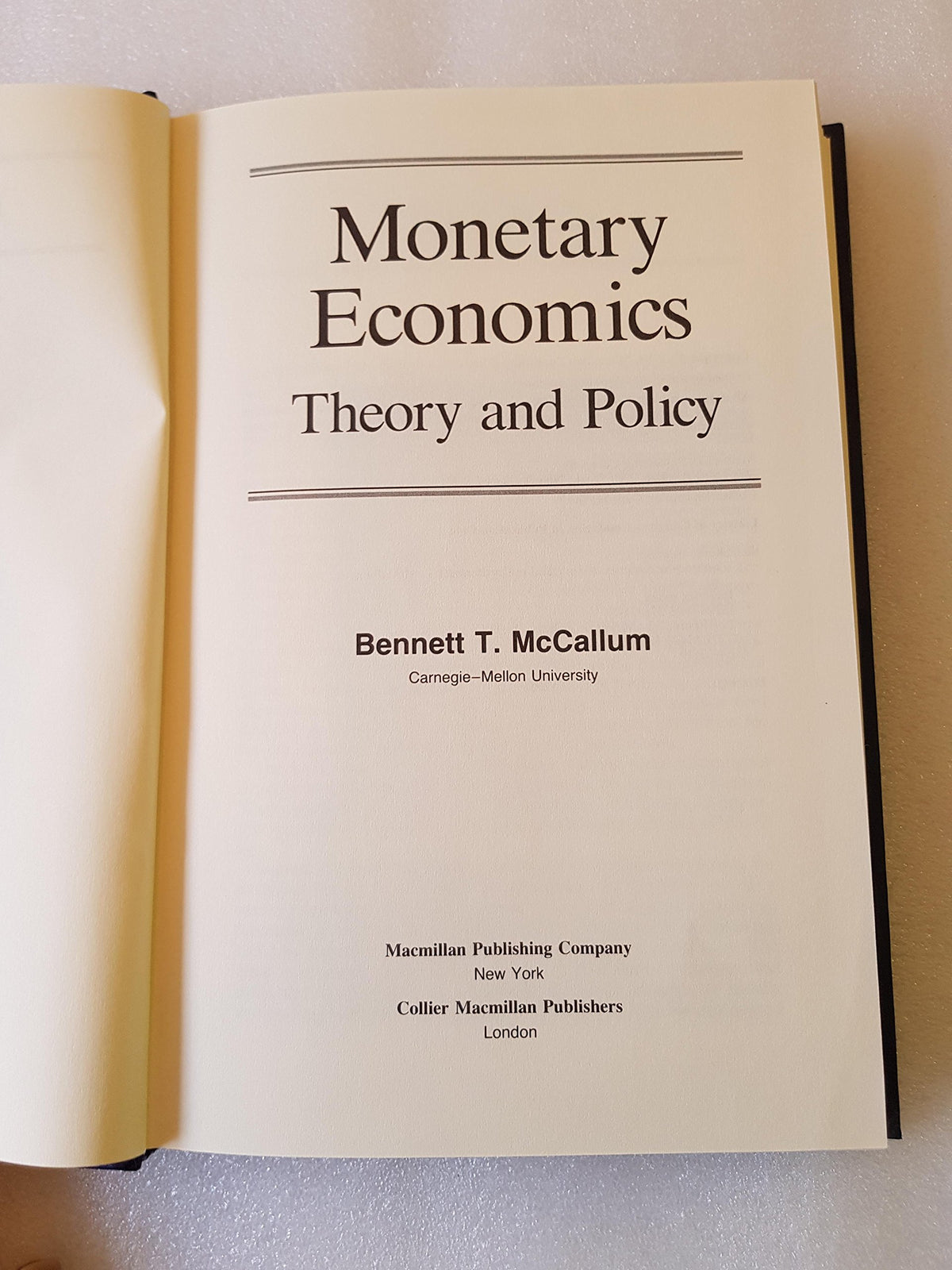 Monetary Economics: Theory and Policy