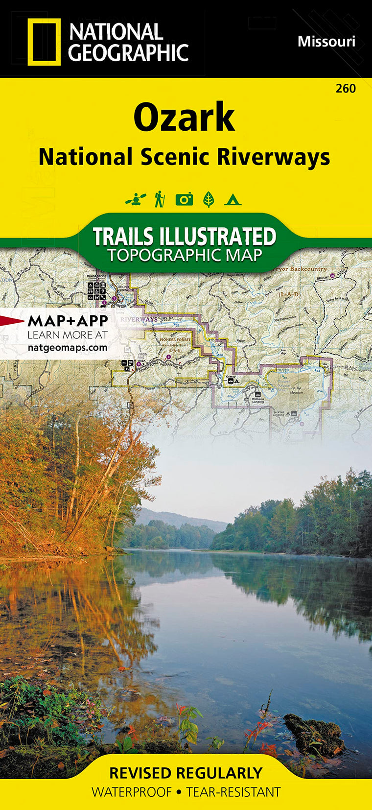 Ozark National Scenic Riverways Map (National Geographic Trails Illustrated Map, 260)