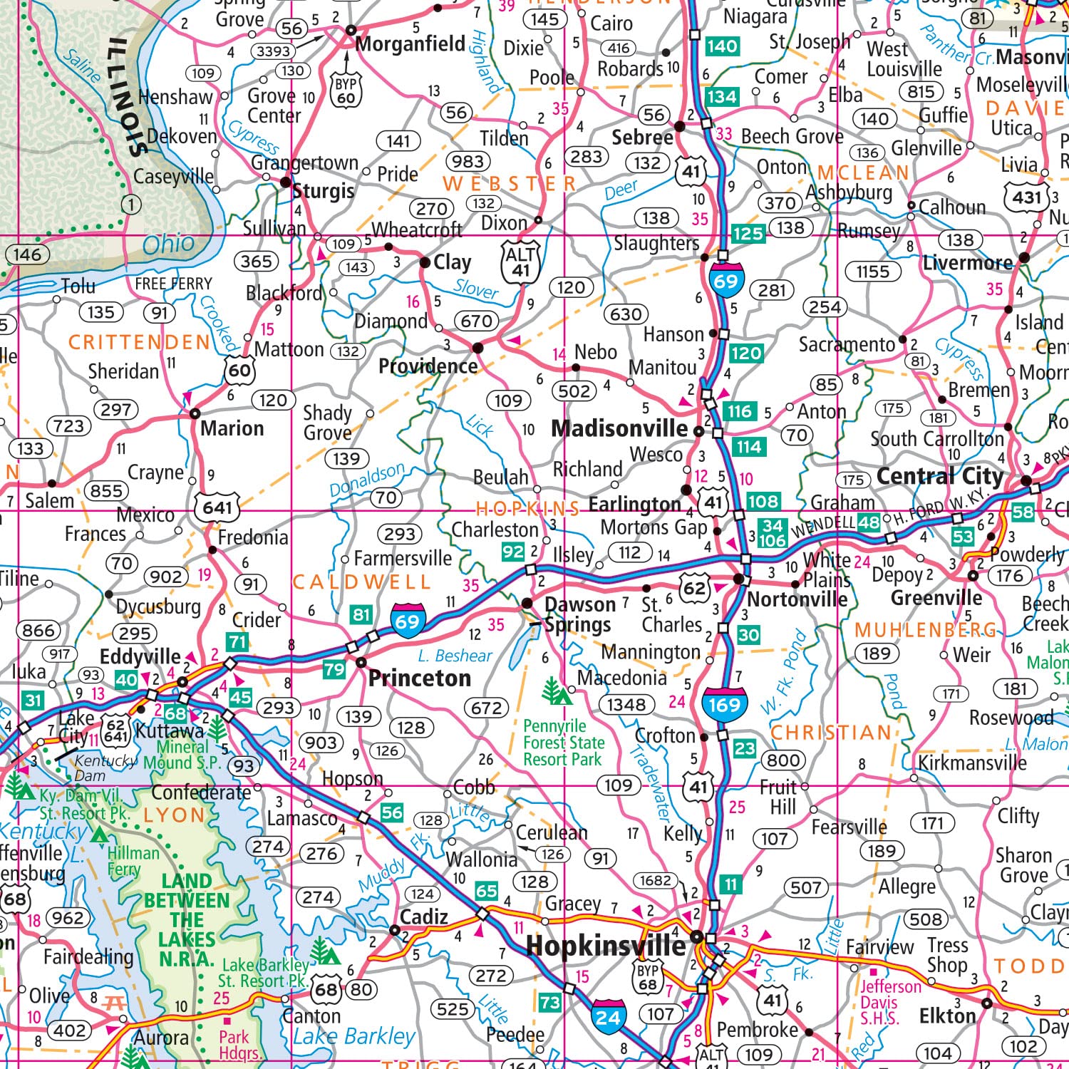 Rand McNally Easy to Fold: Kentucky State Laminated Map