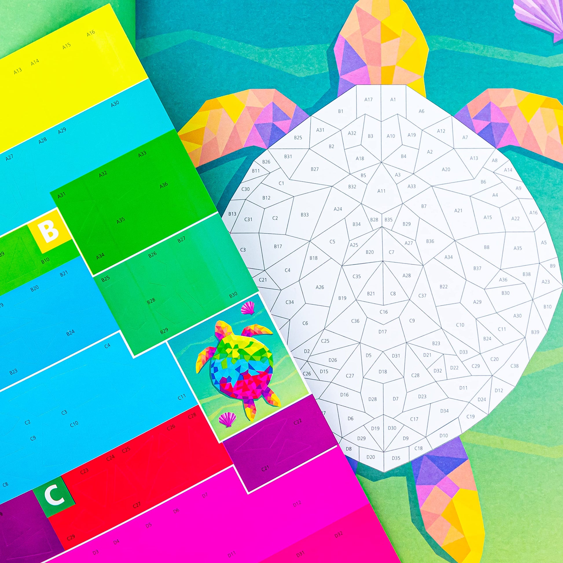 Kaleidoscope Sticker Mosaics Neon Natur