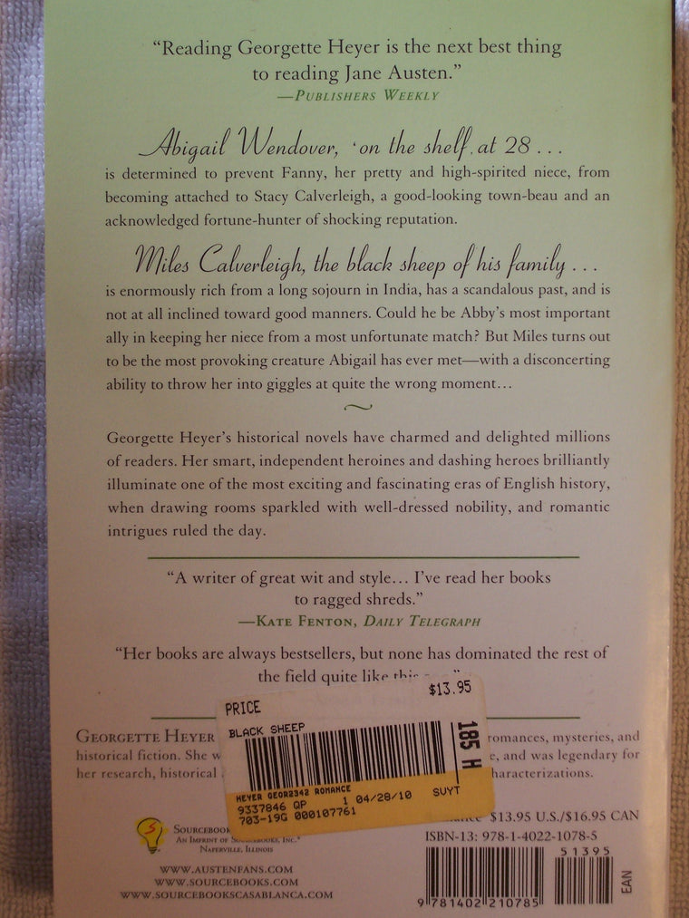 Black Sheep (Regency Romances, 25) — back cover