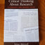 Critical Thinking About Research: Psychology and Related Fields