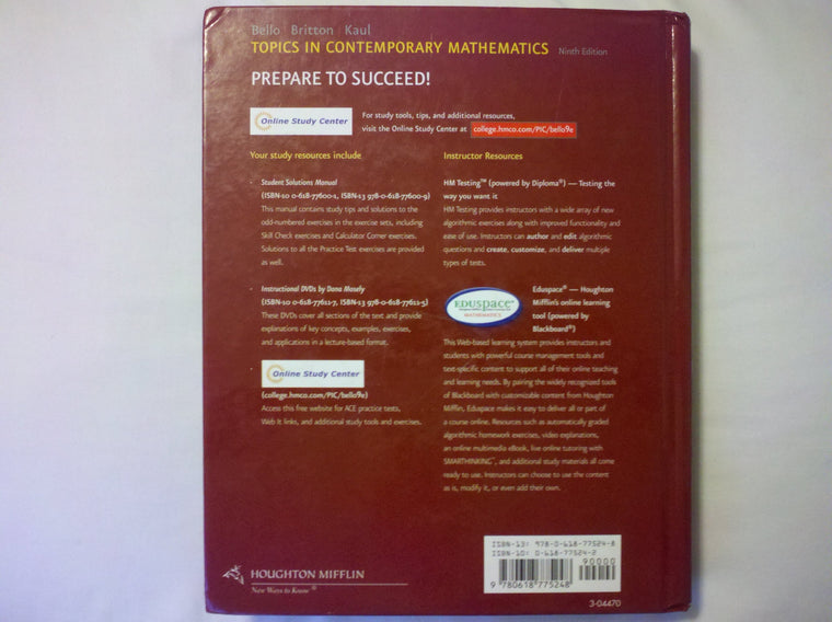 Topics in Contemporary Mathematics — back cover