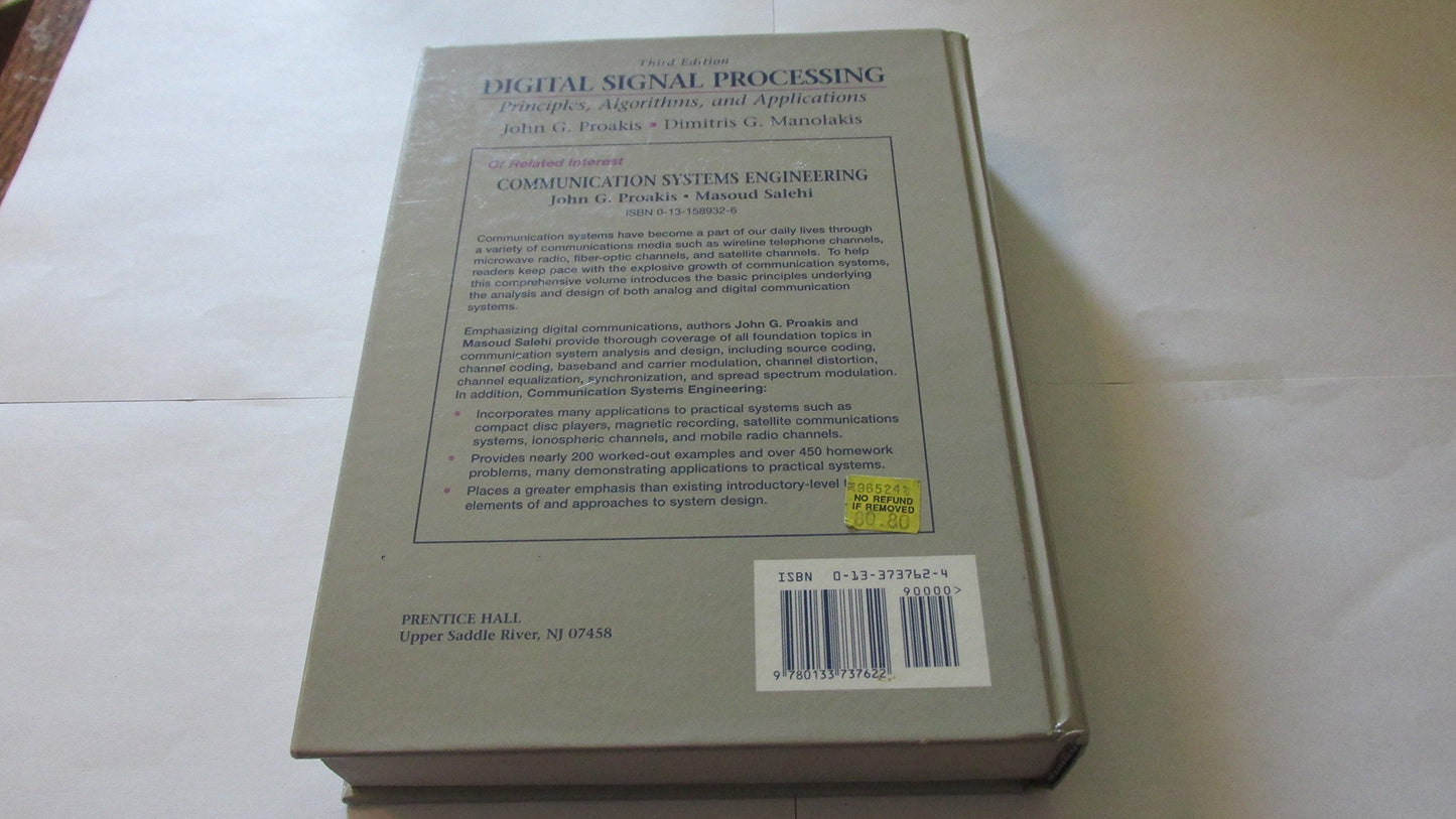 Digital Signal Processing: Principles, Algorithms and Applications (3rd Edition)