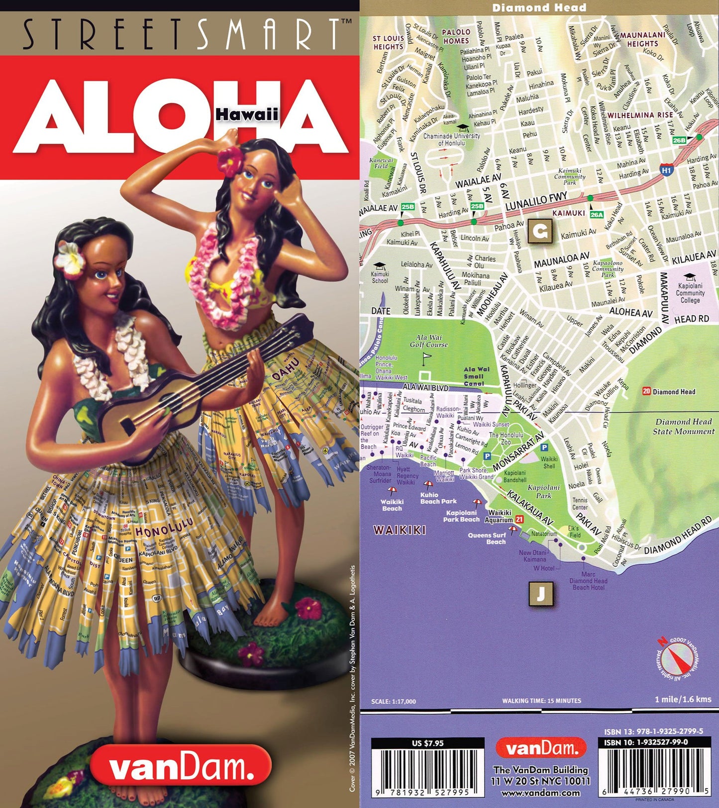 StreetSmart Hawaii Map by VanDam - Laminated pocket size City Street Map to Honolulu & the Hawaiian Islands including Oahu, The Big Island, Maui, Molokai & Lanai complete with all attractions, sights, museums, hotels and shopping
