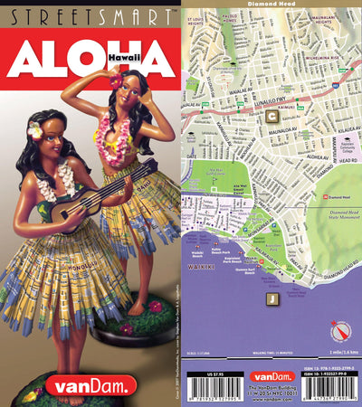 StreetSmart Hawaii Map by VanDam - Laminated pocket size City Street Map to Honolulu & the Hawaiian Islands including Oahu, The Big Island, Maui, Molokai & Lanai complete with all attractions, sights, museums, hotels and shopping
