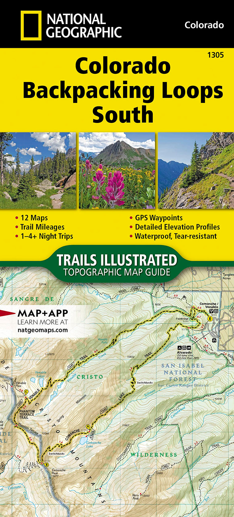 Colorado Backpack Loops South Map (National Geographic Topographic Map Guide, 1305)