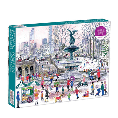 Galison Michael Storrings Bethesda Fountain Jigsaw Puzzle,27 x 20''Illustrated Art Puzzle with Scene from a Central Park Landmark Challenging Family Friendly Fun Indoor Activity,Multicolor