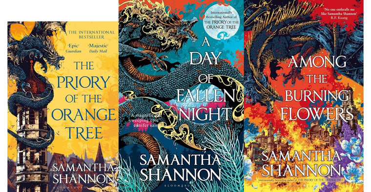 The Roots of Chaos Series 3 Book Collection Set: Priory of the Orange Tree, A Day of Fallen Night & Among the Burning Flowers  By Samantha Shannon