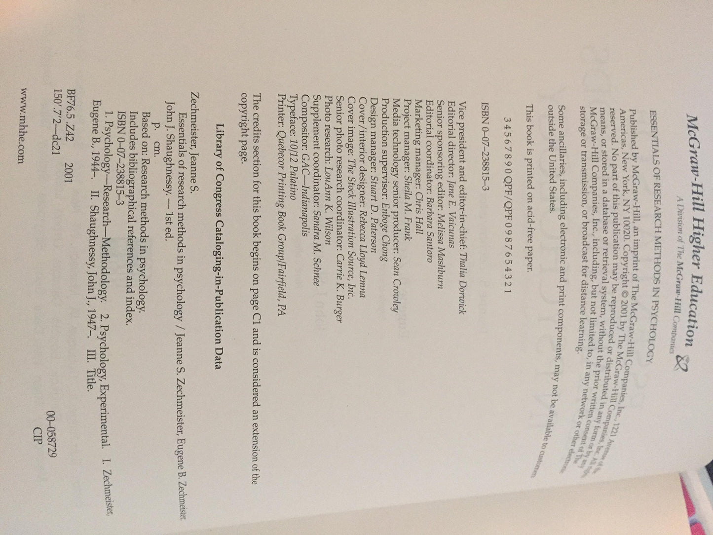 Essentials of Research Methods in Psychology