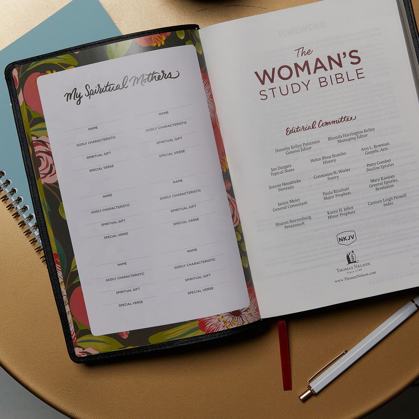 NKJV, The Woman's Study Bible, Leathersoft, Brown/Burgundy, Red Letter, Full-Color Edition, Thumb Indexed: Receiving God's Truth for Balance, Hope, and Transformation