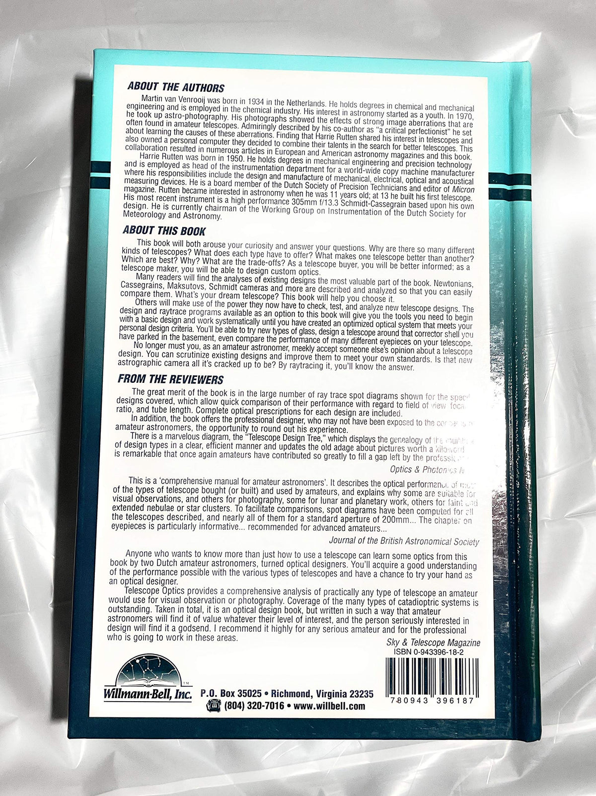 Telescope Optics : A Comprehensive Manual for Amateur Astronomers