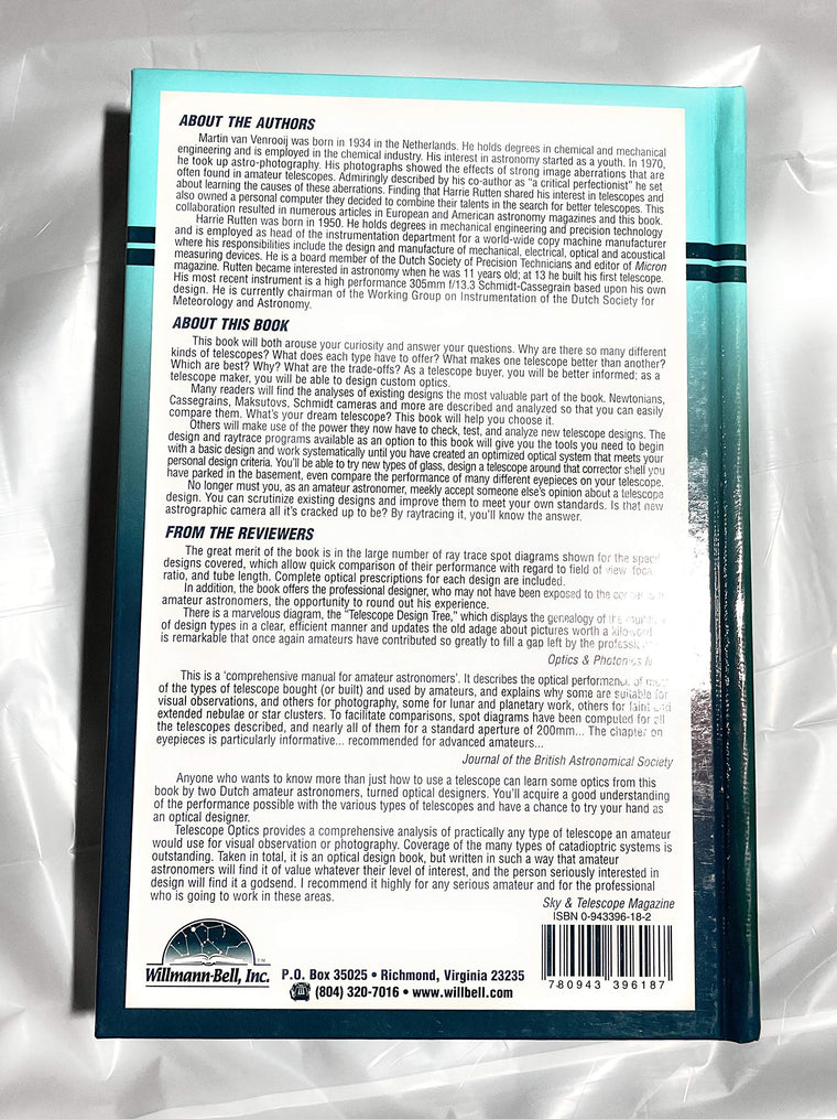 Telescope Optics : A Comprehensive Manual for Amateur Astronomers — back cover