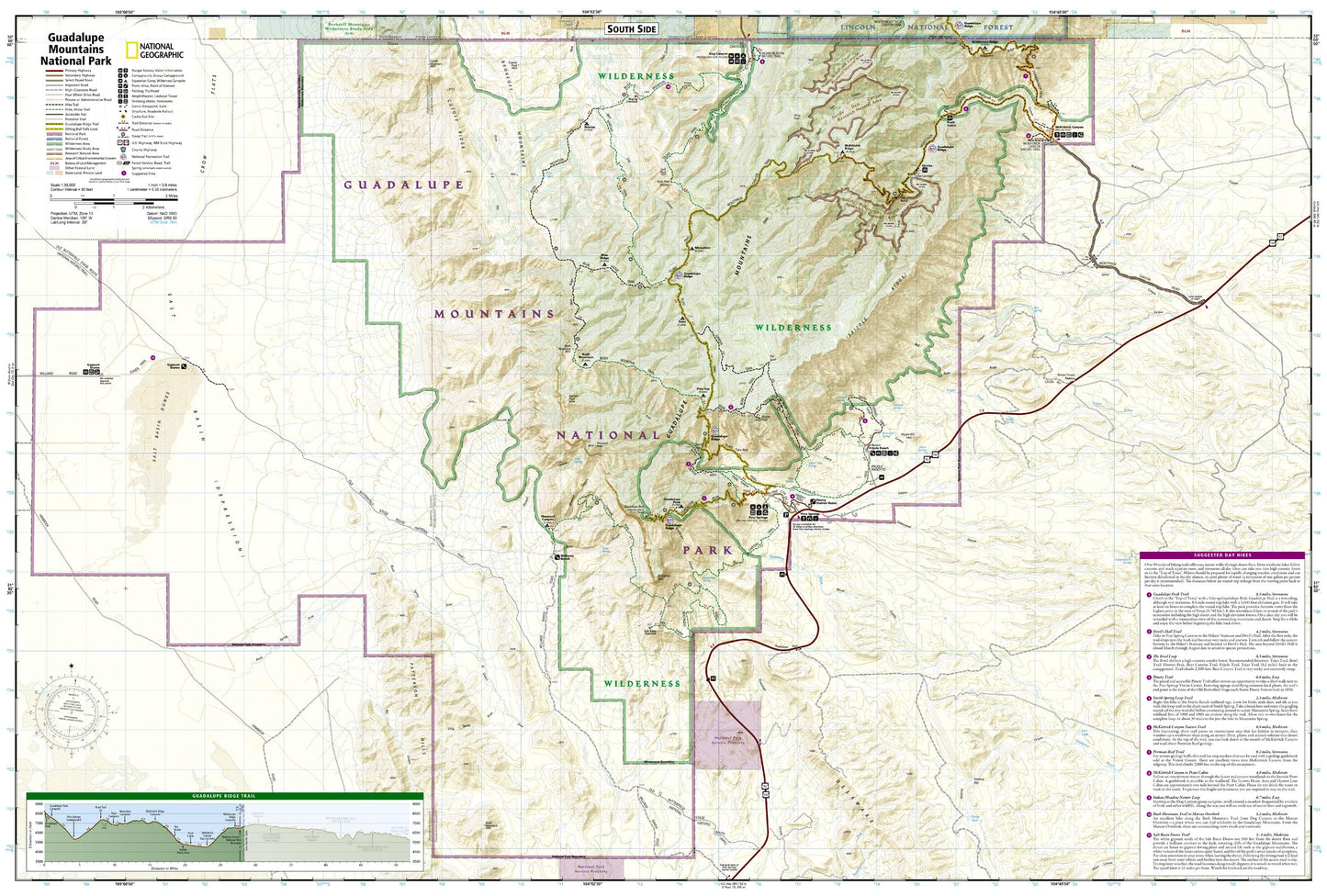 Guadalupe Mountains National Park Map (National Geographic Trails Illustrated Map, 203)
