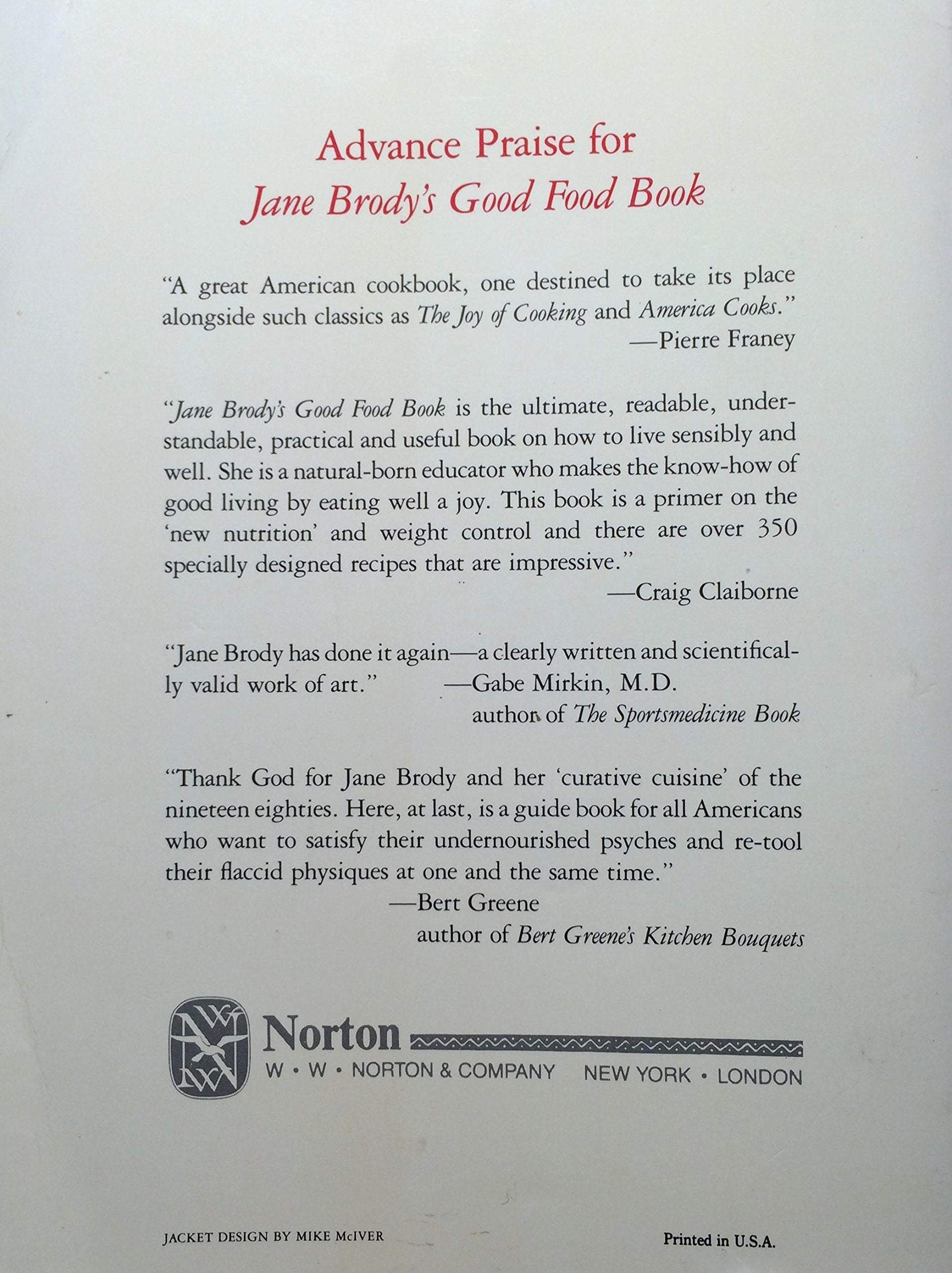Jane Brody's Good Food Book: Living the High Carbohydrate Way