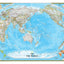 National Geographic World, Pacific Centered Wall Map - Classic - Laminated (46 x 30.5 in) (National Geographic Reference Map)