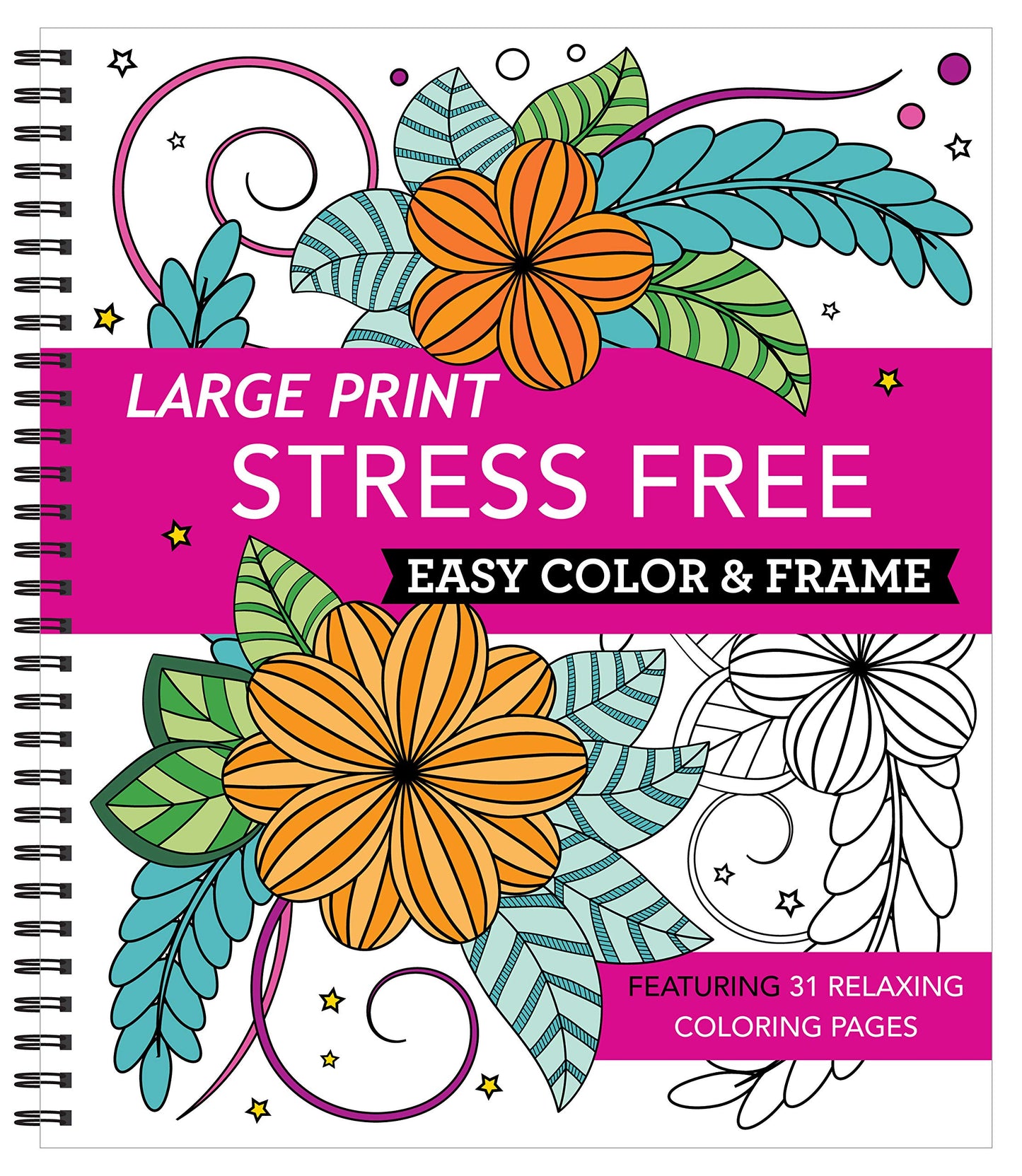 Large Print Easy Color & Frame - Stress Free (Adult Coloring