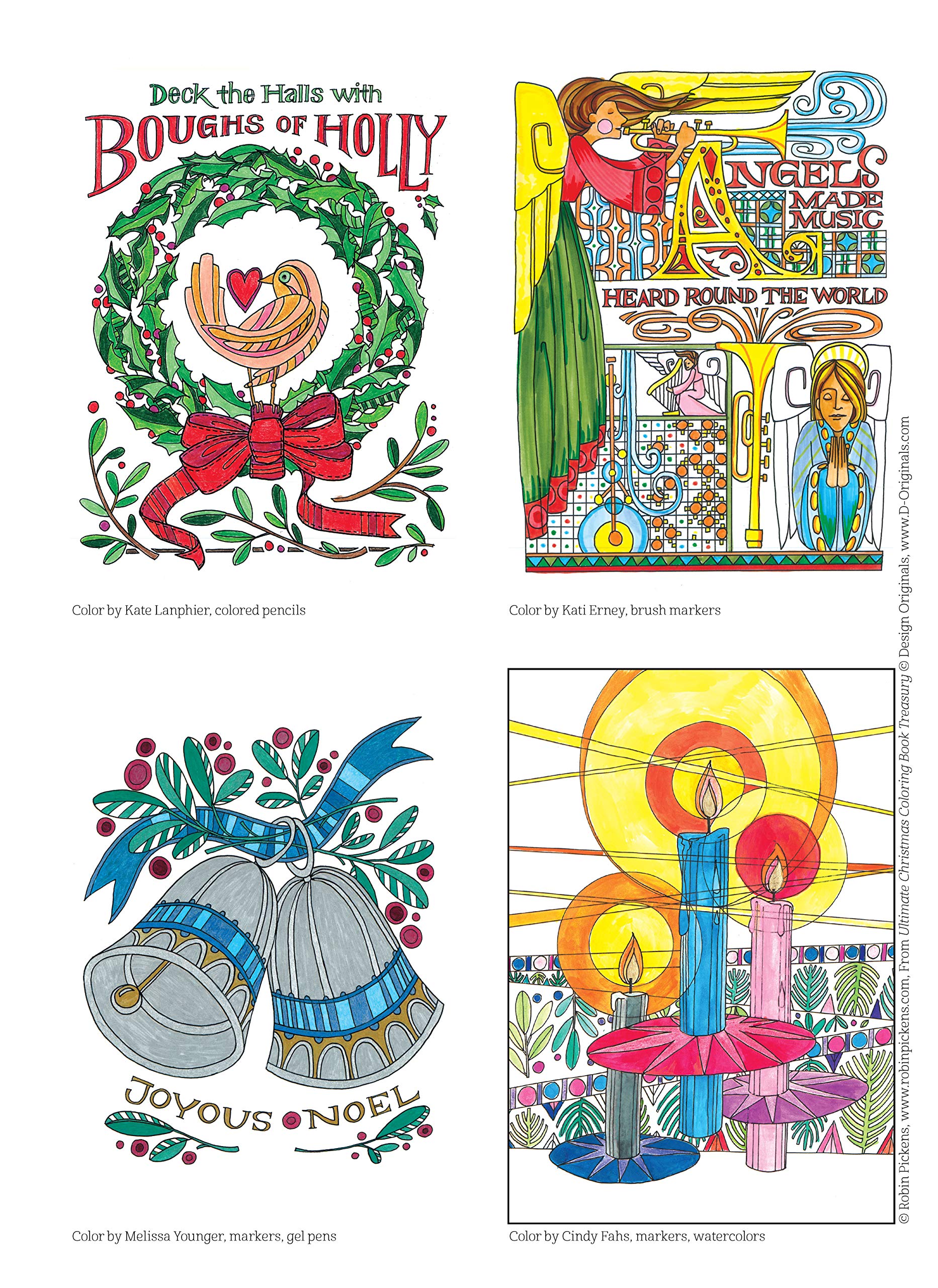 Ultimate Christmas Coloring Book Treasury: Color the Season Merry and Bright (Design Originals) 208 Pages of One-Side-Only Holiday Designs and Festive Quotes in a Spiral Lay-Flat Binding