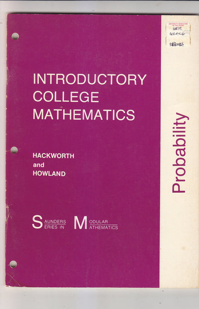 Introductory College Mathematics: Probability (Saunders Series in Modular Mathematics)