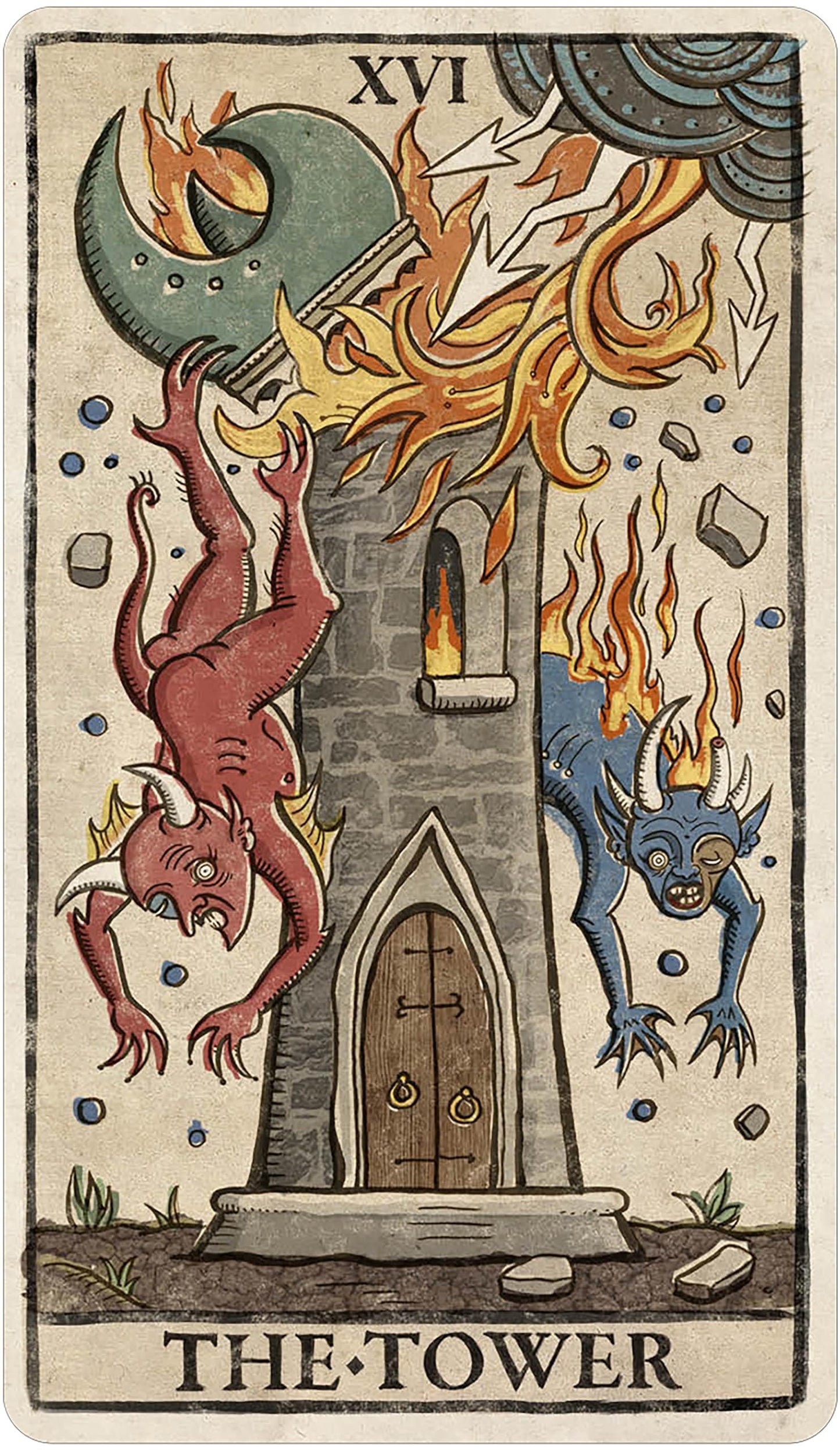 Trionfi Della Luna Tarot: Fully Illustrated 78-card Tarot Deck Inspired by Marseilles Style Tarot, Includes 68-Page Booklet of Card Meanings, Packaged in Premium Tuckbox, Insightful Tarot Readings