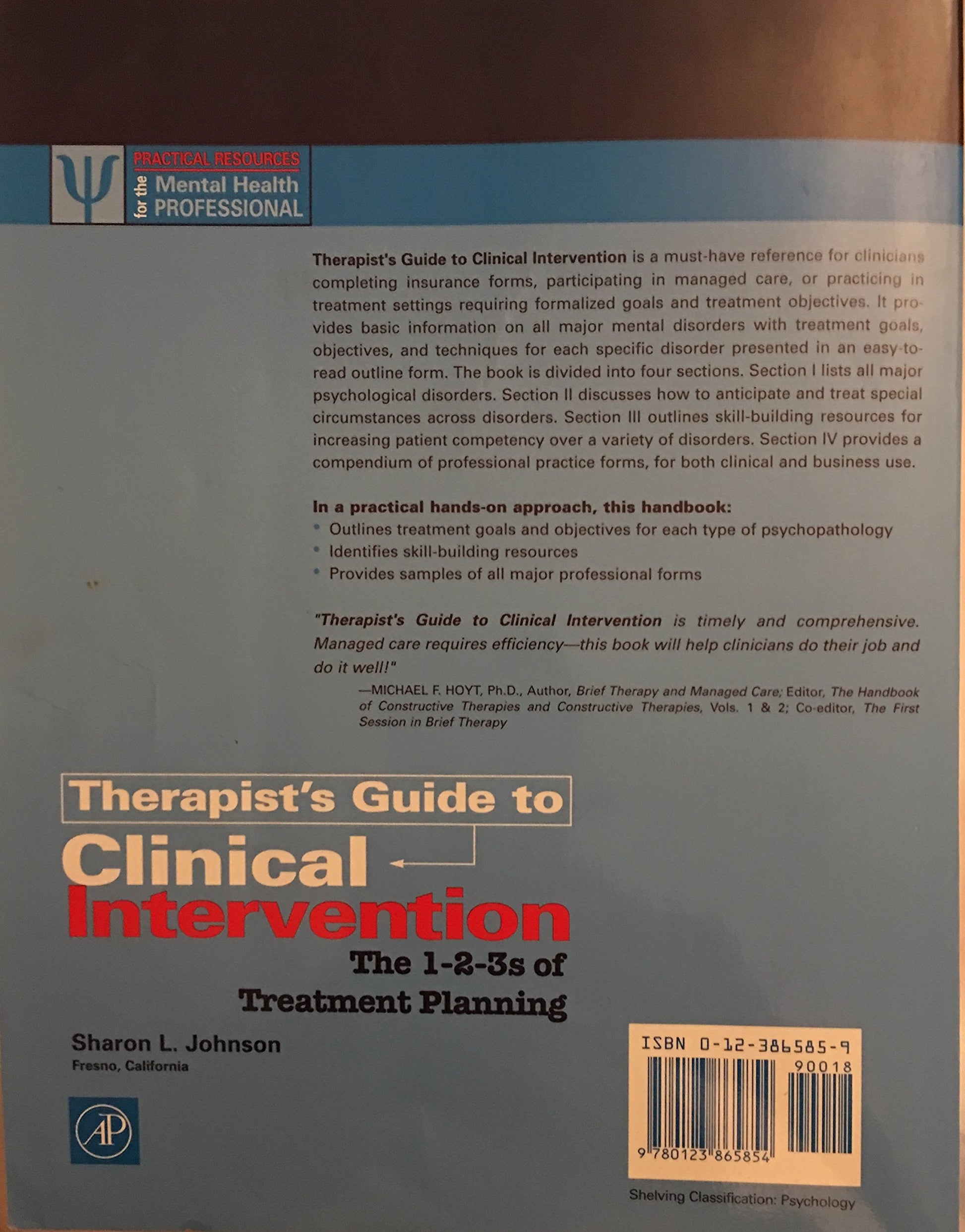 Therapist's Guide to Clinical Intervention: The 1-2-3s of Treatment Planning (Practical Resources for the Mental Health Professional)