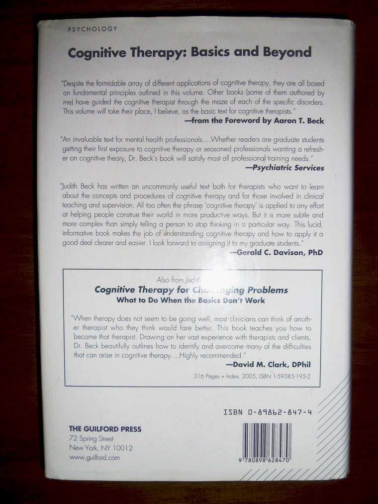 Cognitive Therapy: Basics and Beyond — back cover
