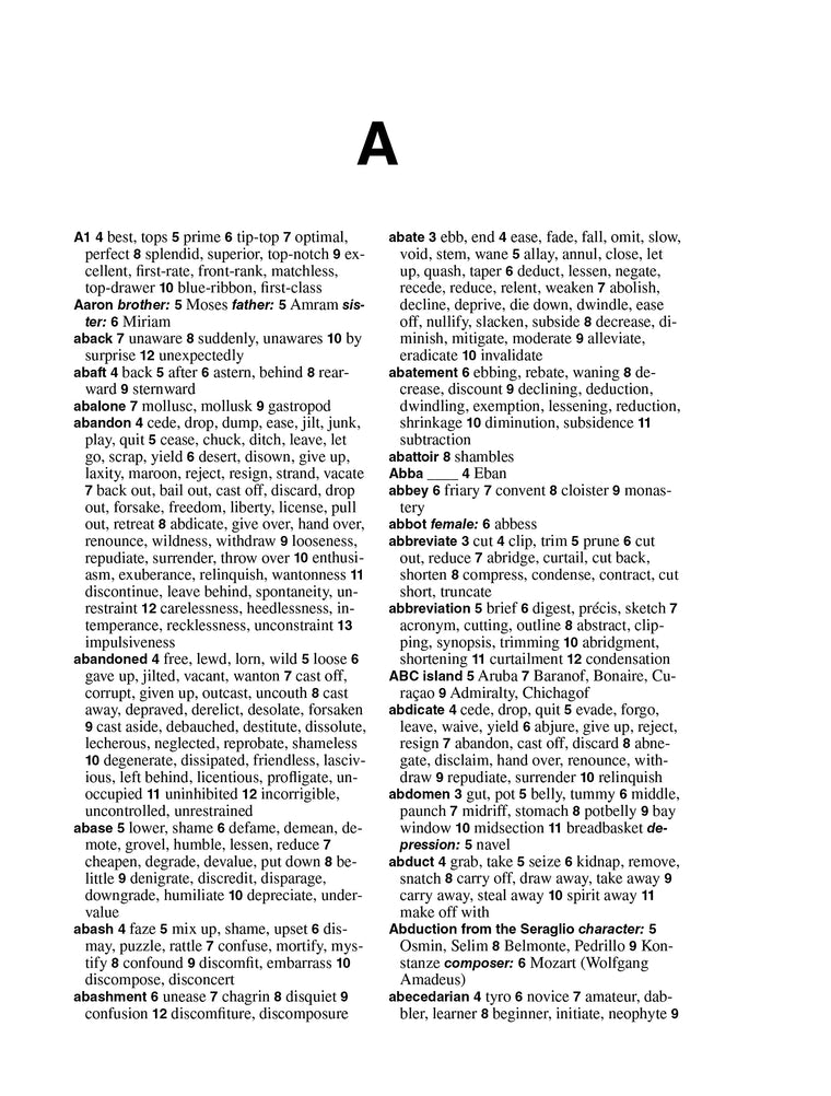 Webster's New Explorer Crossword Puzzle Dictionary, Third Edition, Large Print Edition — back cover