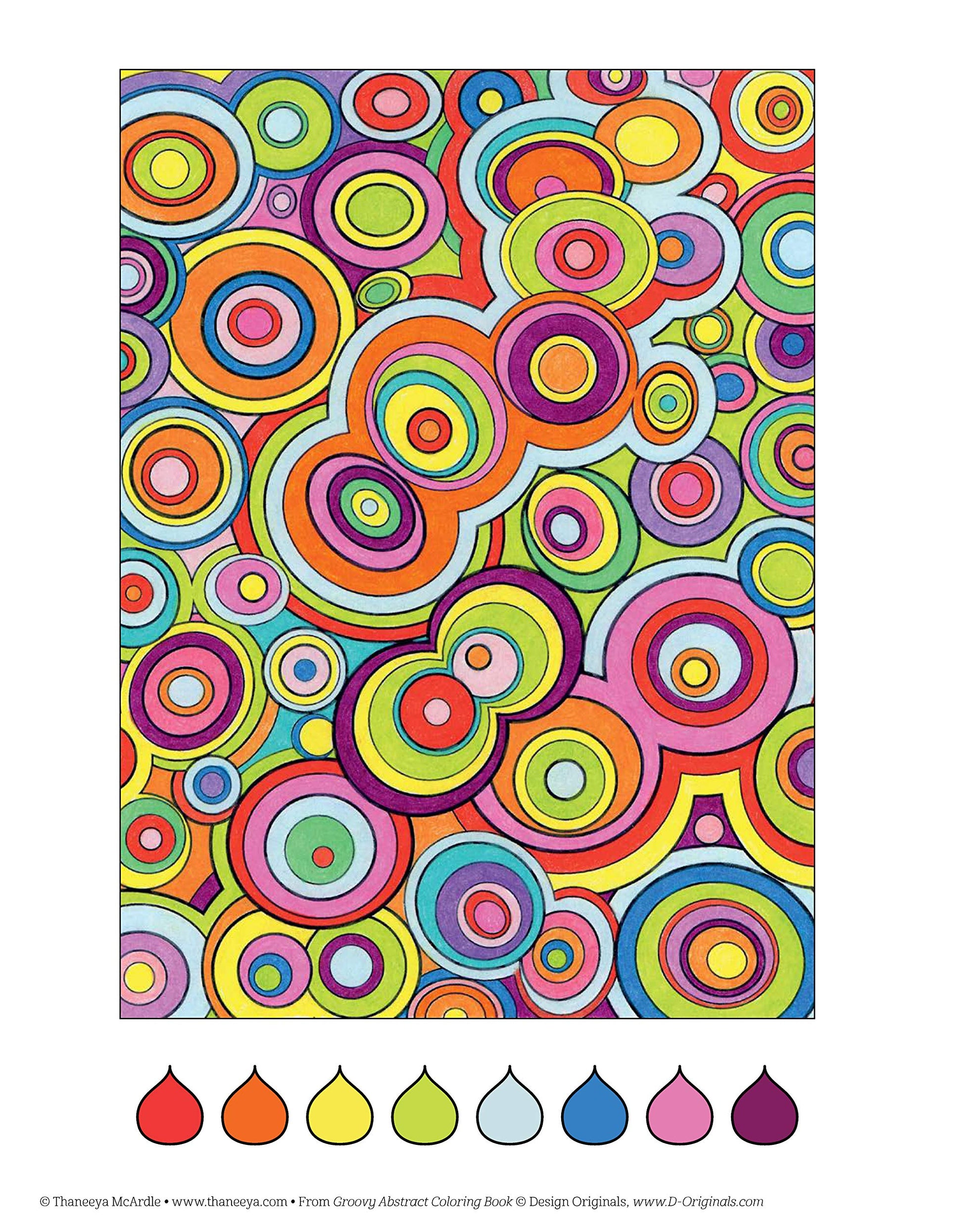Groovy Abstract Coloring Book (Design Originals) (Coloring is Fun) Relaxing & Meditative Beginner-Friendly Art Activities with Swirls, Doodles, Shapes, and Patterns on High-Quality Perforated Paper